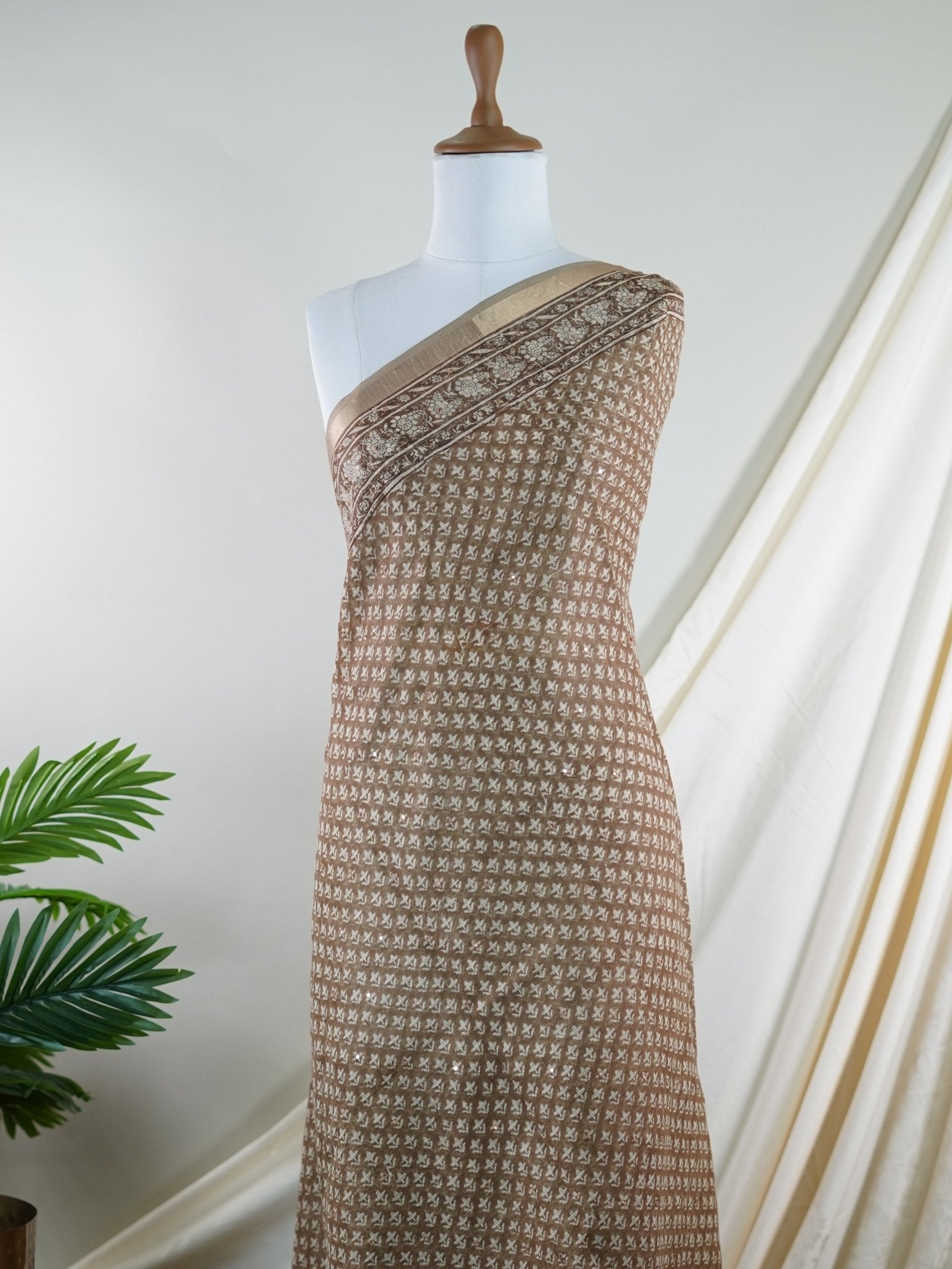 Kota Brown Kota - Manoranjitham Weaves - Handloom Store