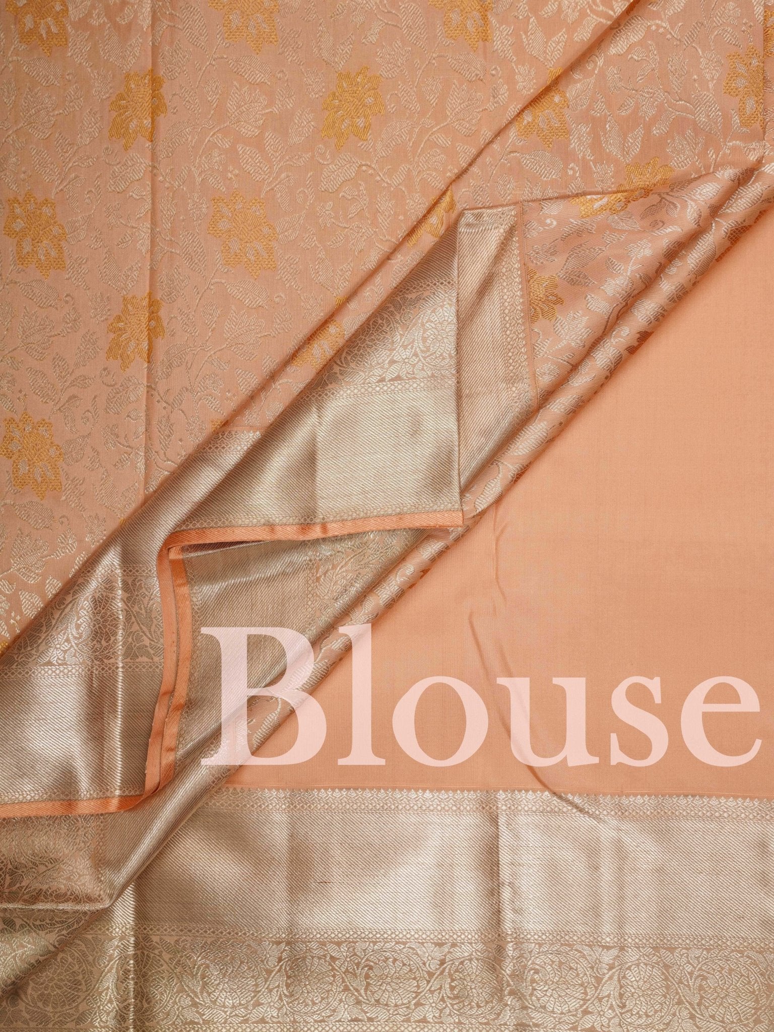 Kanchipuram Silk Ivory  100% Pure Silk  - Manoranjitham Weaves - Handloom Store