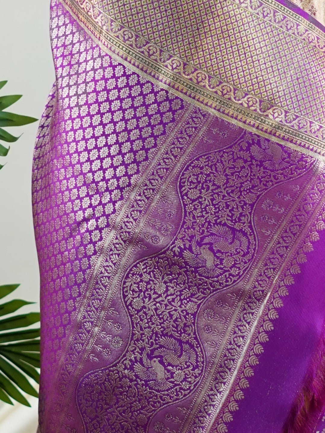 Kanchipuram Silk Peach 100% Pure Silk  - Manoranjitham Weaves - Handloom Store