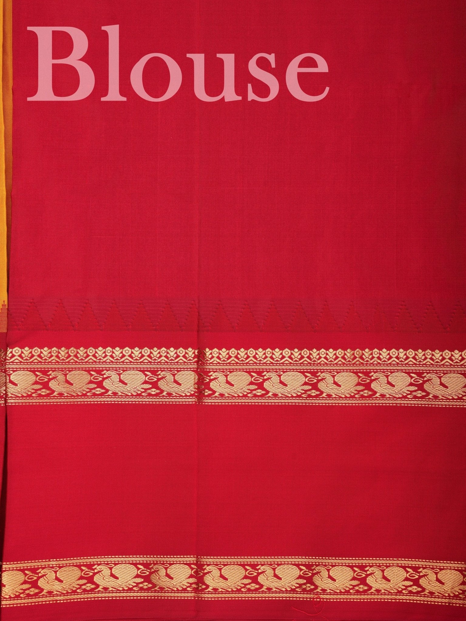 Narayanpet Mustard Orange 100% Pure Silk  - Manoranjitham Weaves - Handloom Store