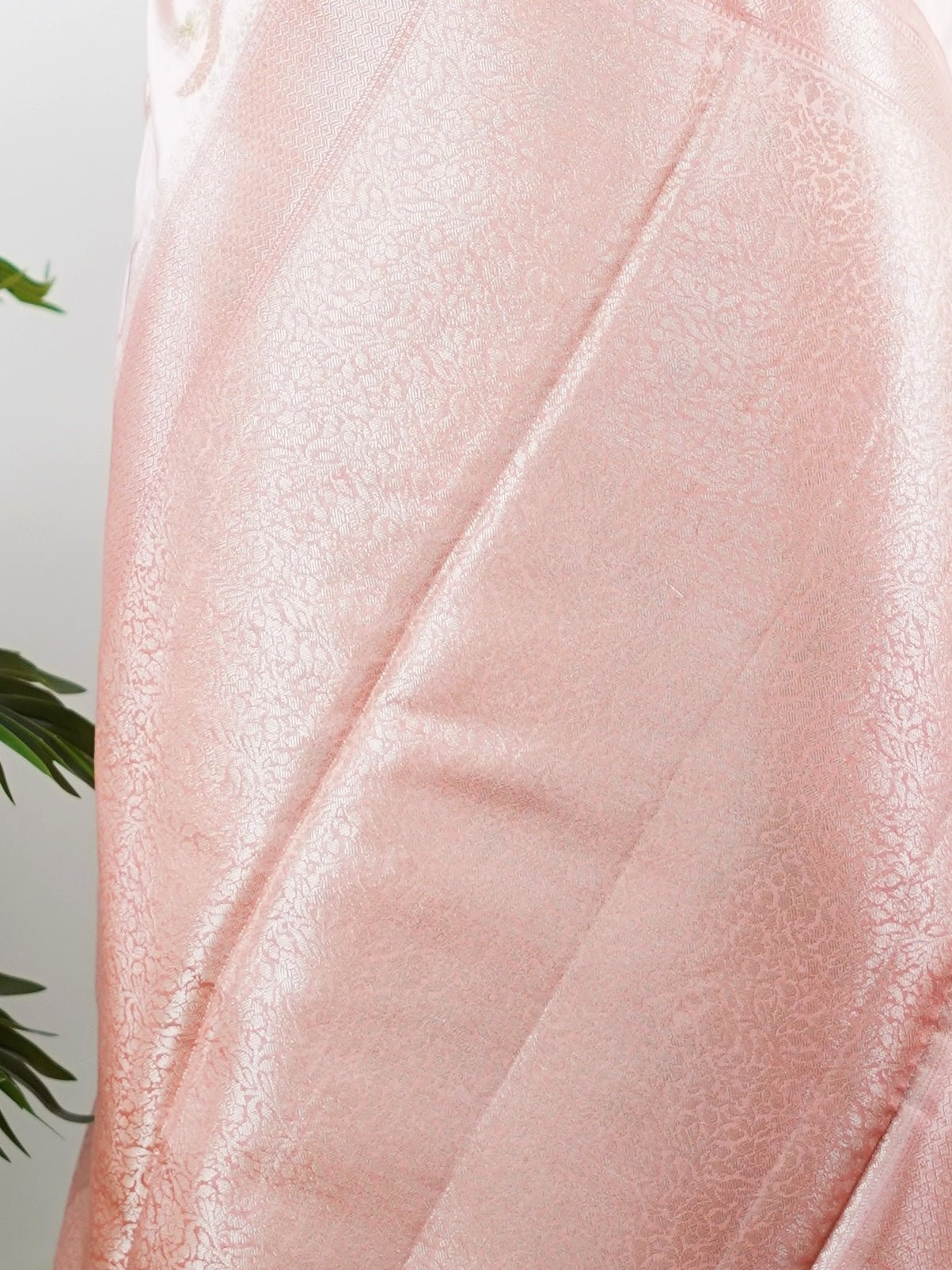 Chiniya Silk Orange 100% Pure Katan Soft Silk - Manoranjitham Weaves - Handloom Store