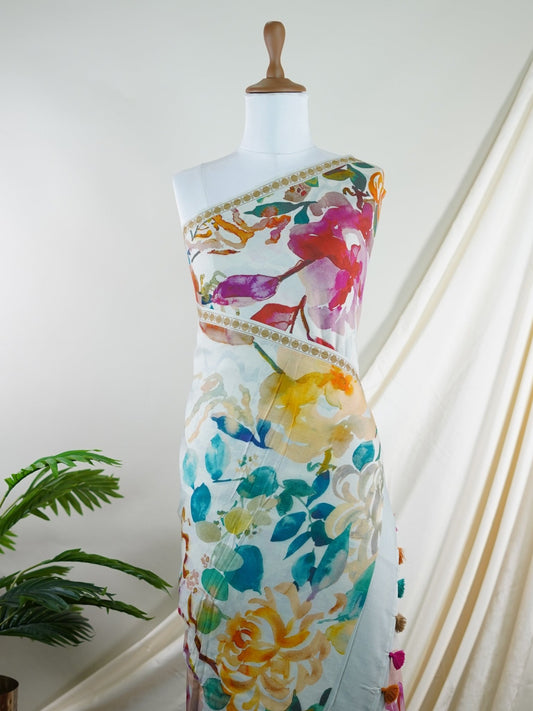 Handspun Cotton Grey 100% Pure Cotton - Manoranjitham Weaves - Handloom Store