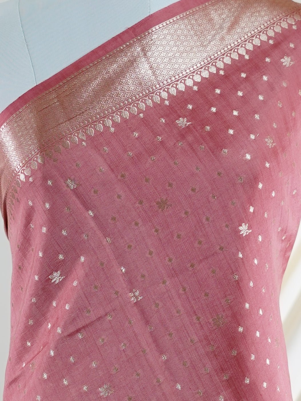Chiniya Silk Pink 100% Pure Katan Soft Silk - Manoranjitham Weaves - Handloom Store