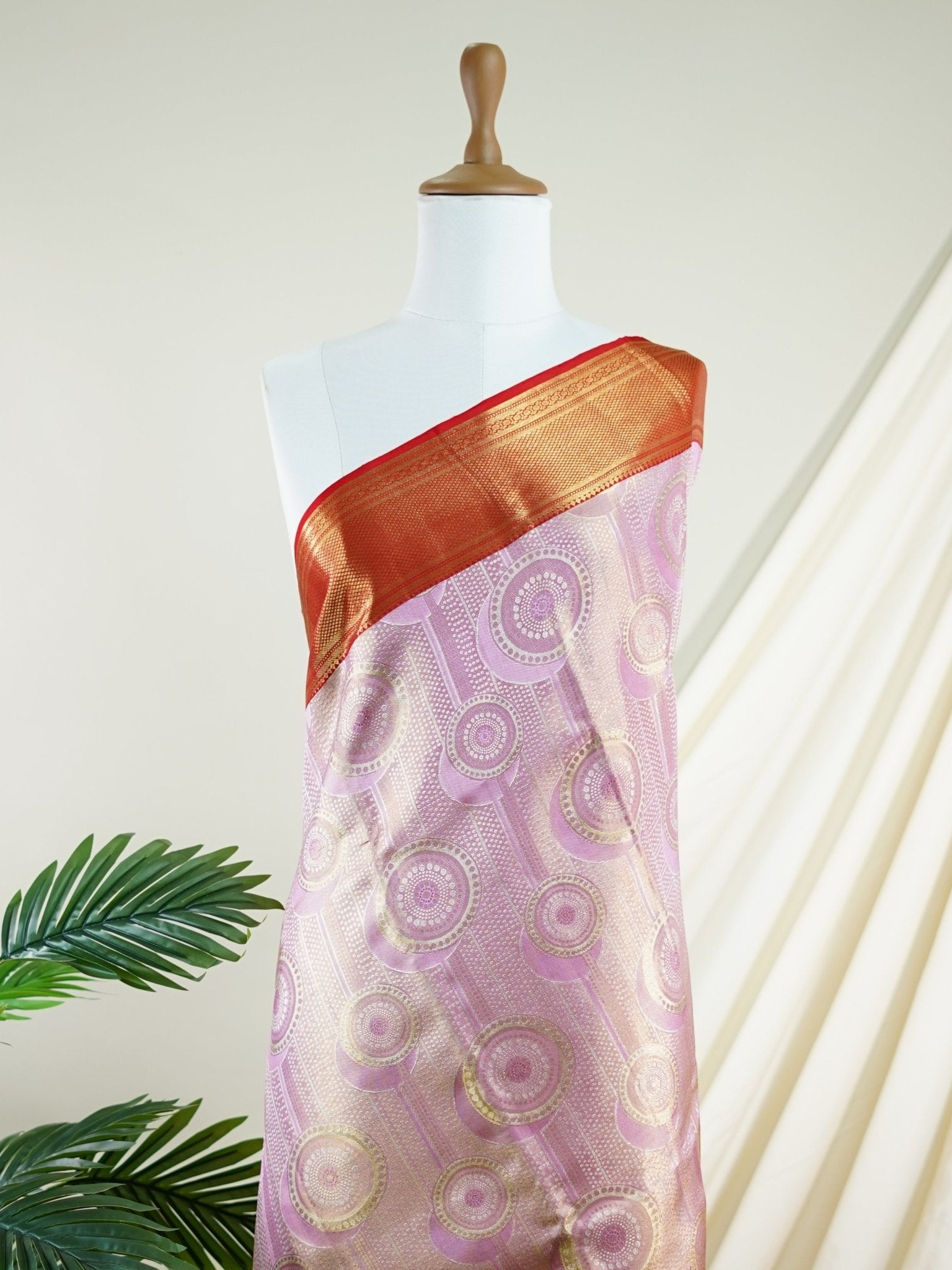 Kanchipuram Silk Baby Pink 100% Pure Silk  - Manoranjitham Weaves - Handloom Store