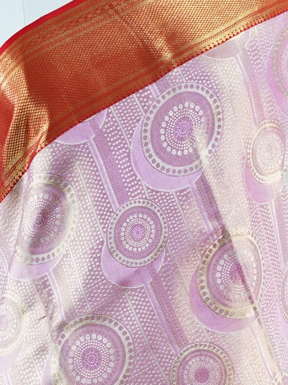 Kanchipuram Silk Baby Pink 100% Pure Silk  - Manoranjitham Weaves - Handloom Store
