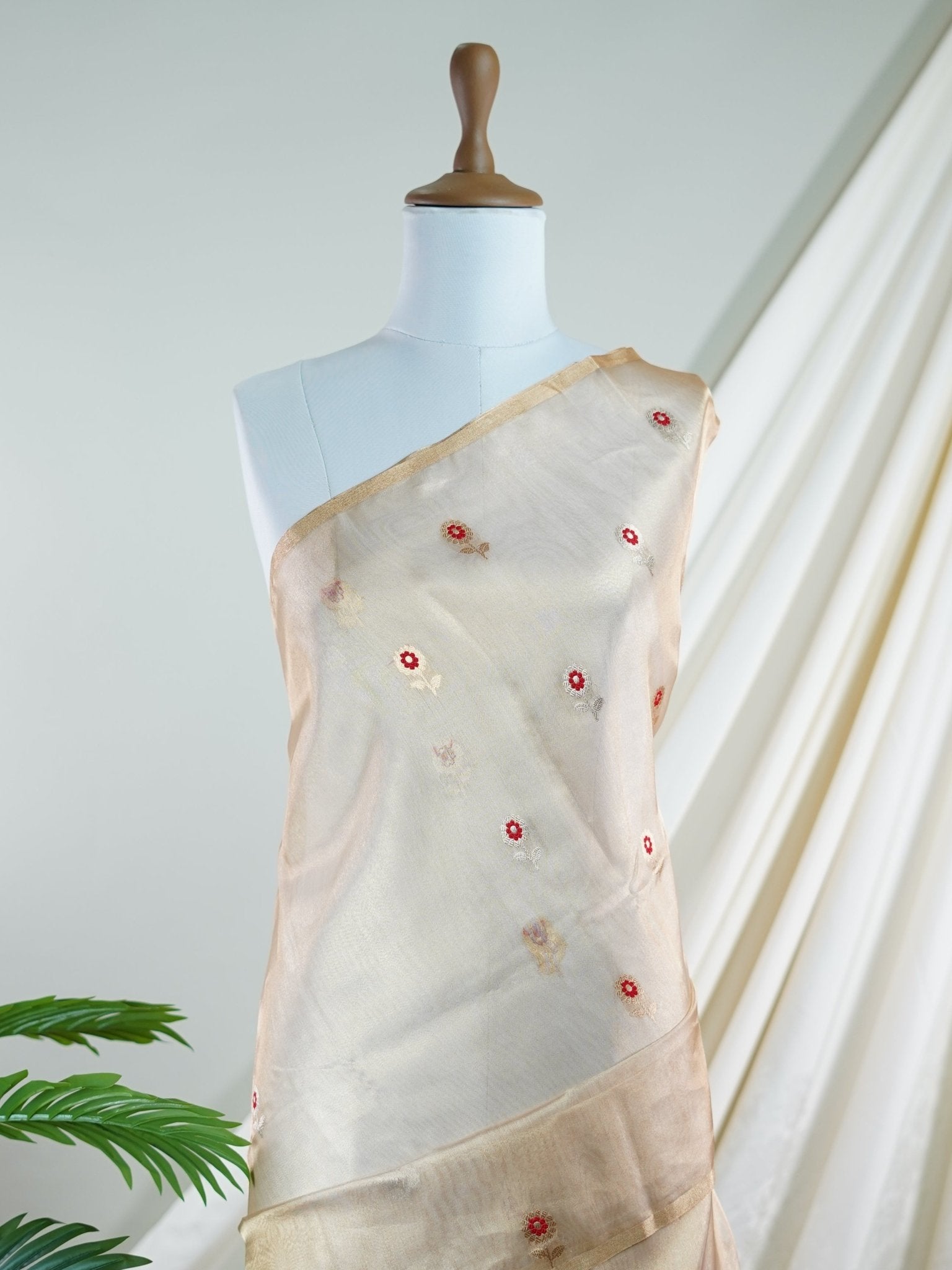 Tissue Cream 100% Pure Tissue - Manoranjitham Weaves - Handloom Store