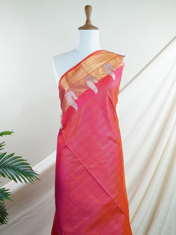 Venkatagiri Silk Woven in the heart of Andhra Pradesh, this Venkatagiri handloom saree is a symbol of regal elegance and heritage. Known for its soft texture and intricate craftsmanship, it drapes gracefully for weddings, pujas, and festive moments. Each thread carries tradition, making it a cherished piece of South Indian artistry. Lightweight yet luxurious — a true sree in every sense. Iraaya - Manoranjitham Weaves - Handloom Store