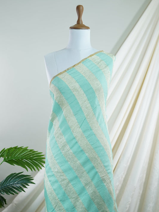 Tissue Teal Green  100% Pure Tissue - Manoranjitham Weaves - Handloom Store