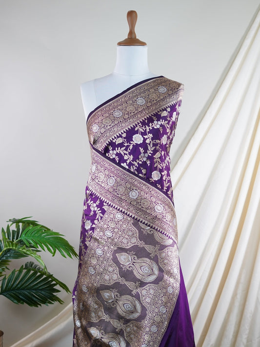 Katan Cream 100% Pure Katan Silk - Manoranjitham Weaves - Handloom Store