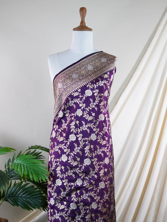 Katan Cream 100% Pure Katan Silk - Manoranjitham Weaves - Handloom Store