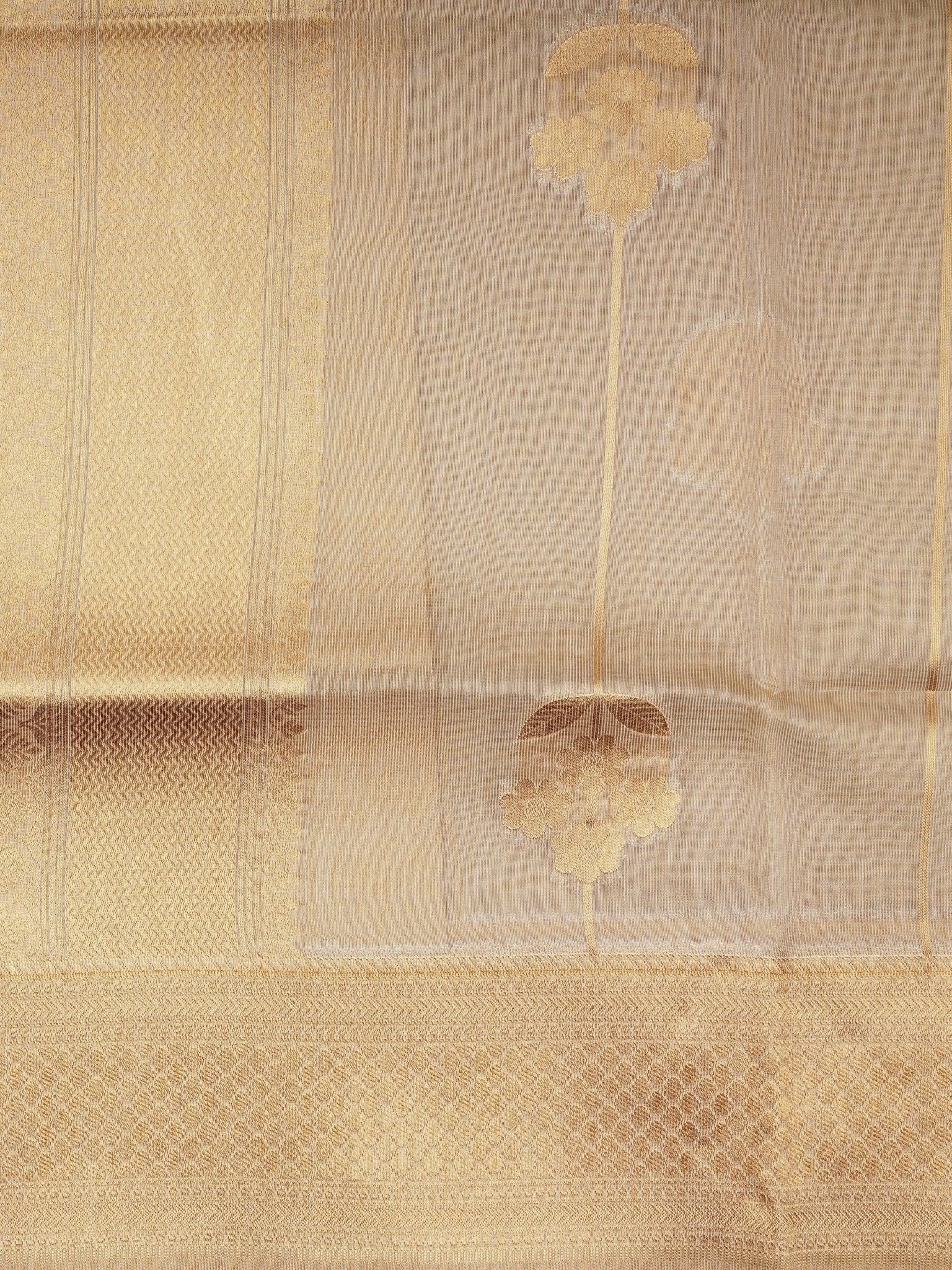tissue Gold Kora Semi Tissue - Manoranjitham Weaves - Handloom Store