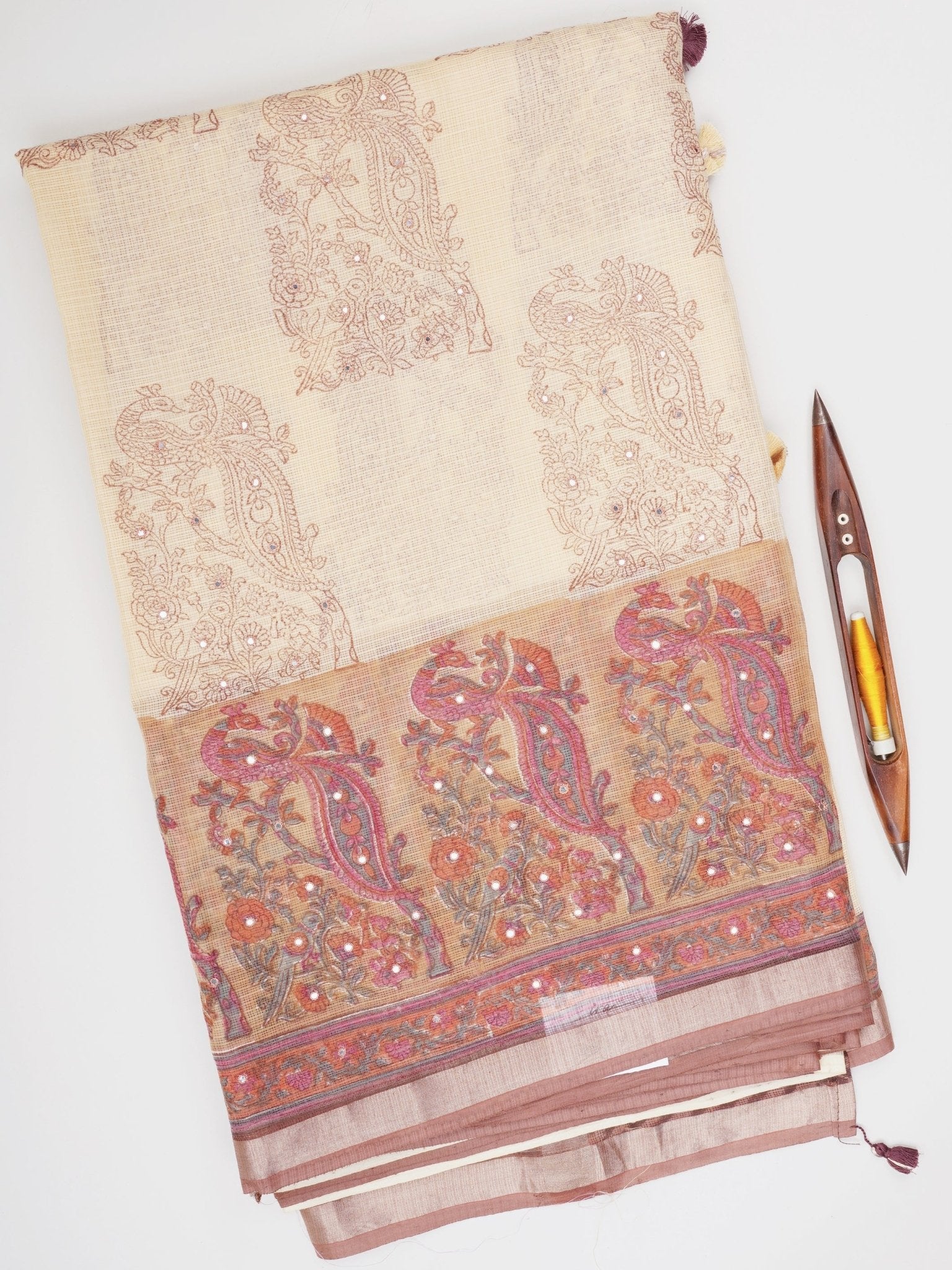 Kota Cream Kota - Manoranjitham Weaves - Handloom Store