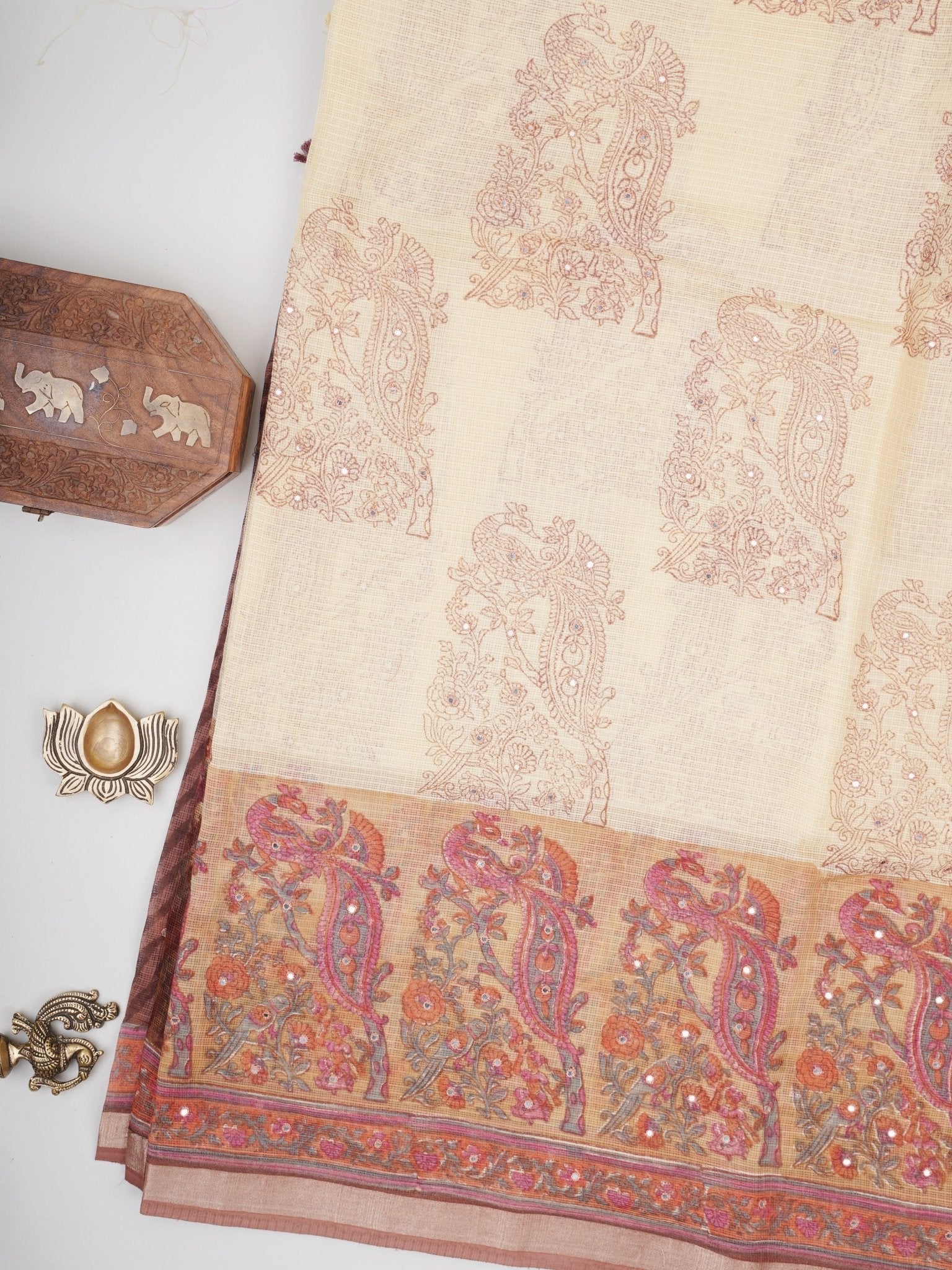 Kota Cream Kota - Manoranjitham Weaves - Handloom Store