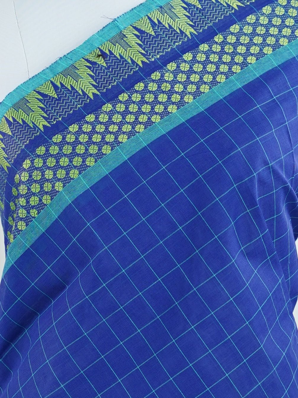 Kanchipuram Cottons Blue 100% Pure Cotton - Manoranjitham Weaves - Handloom Store