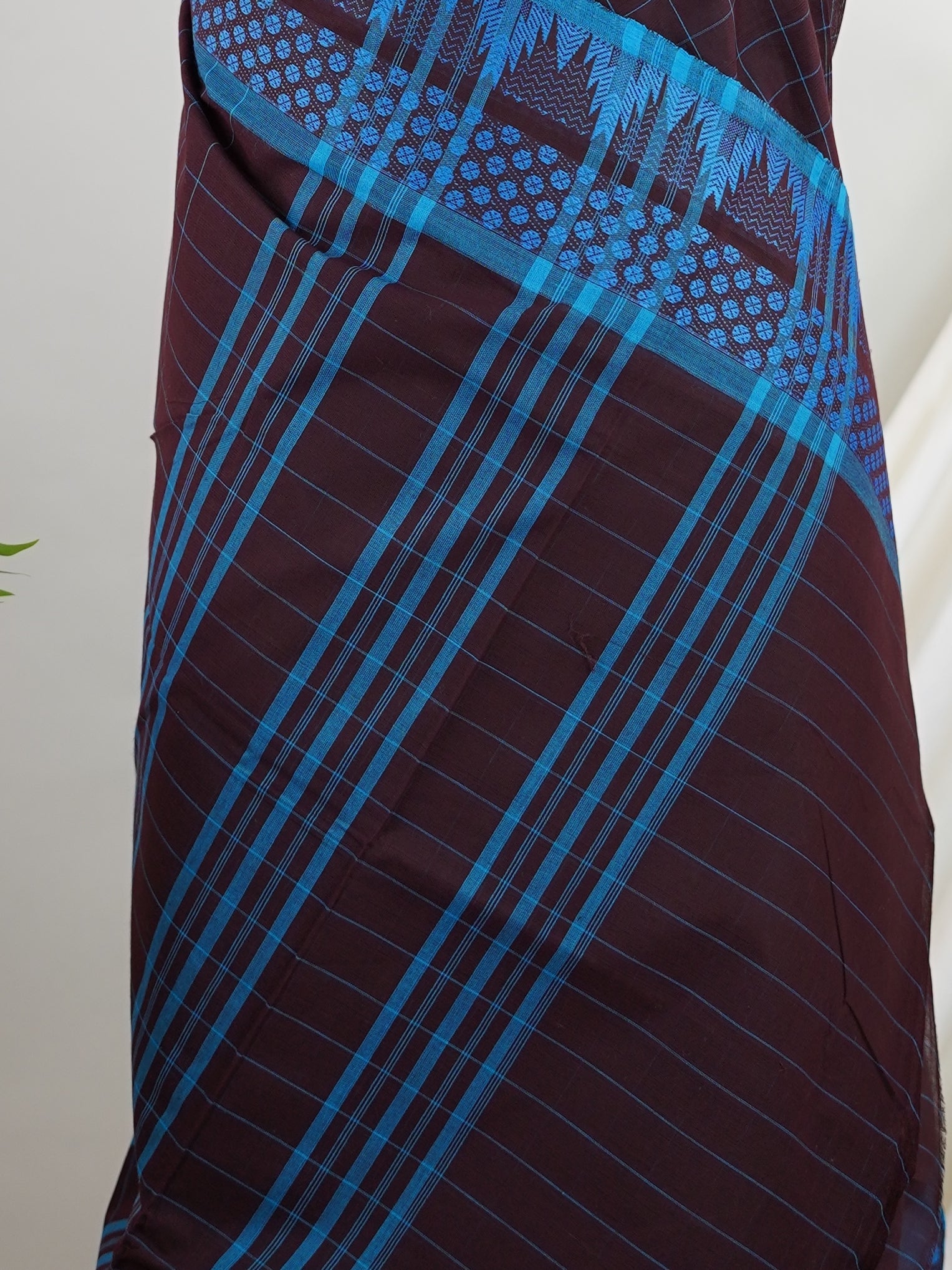 Kanchipuram Cottons Maroon 100% Pure Cotton - Manoranjitham Weaves - Handloom Store