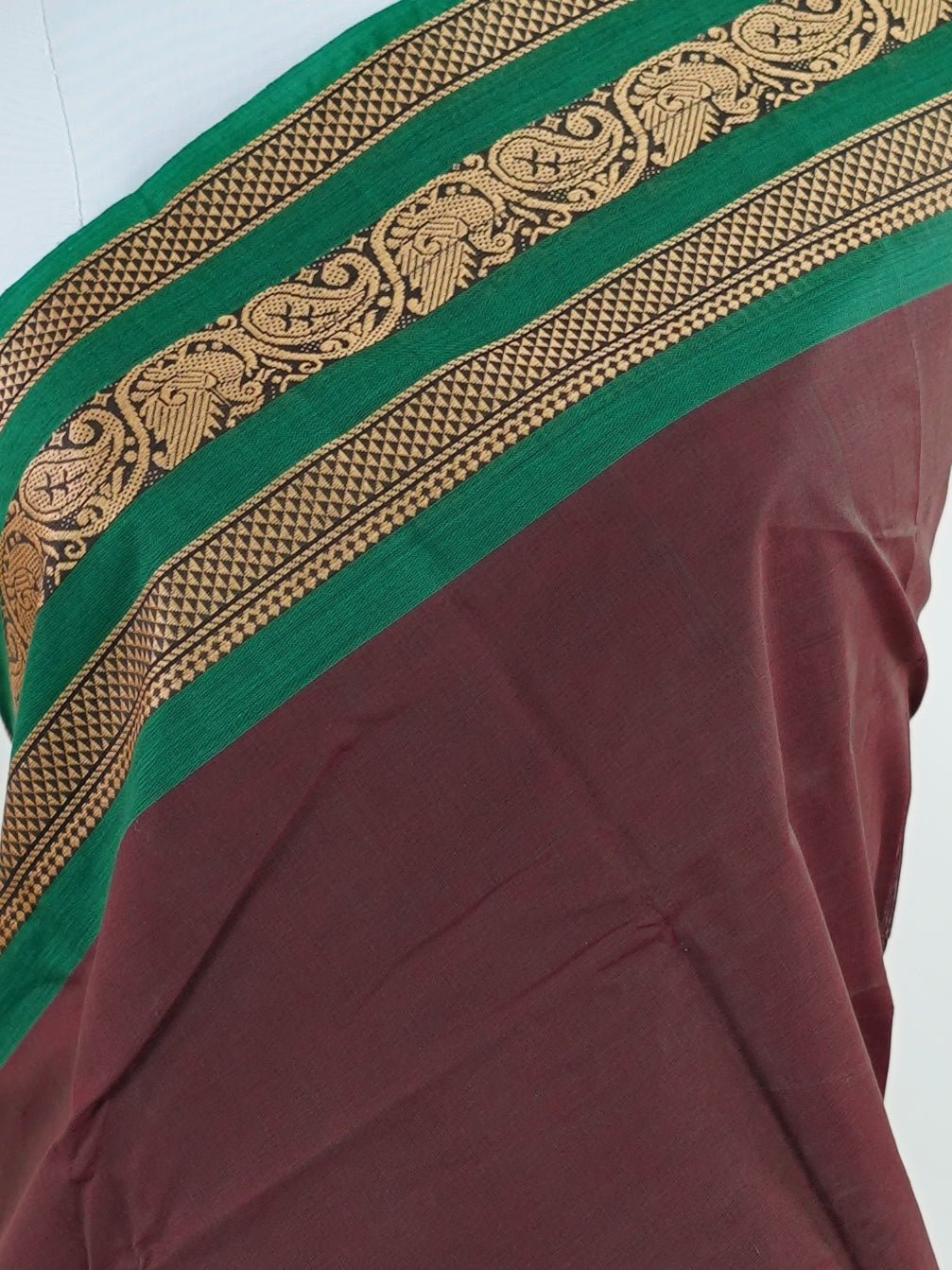 Kanchipuram Cottons Maroon 100% Pure Cotton - Manoranjitham Weaves - Handloom Store