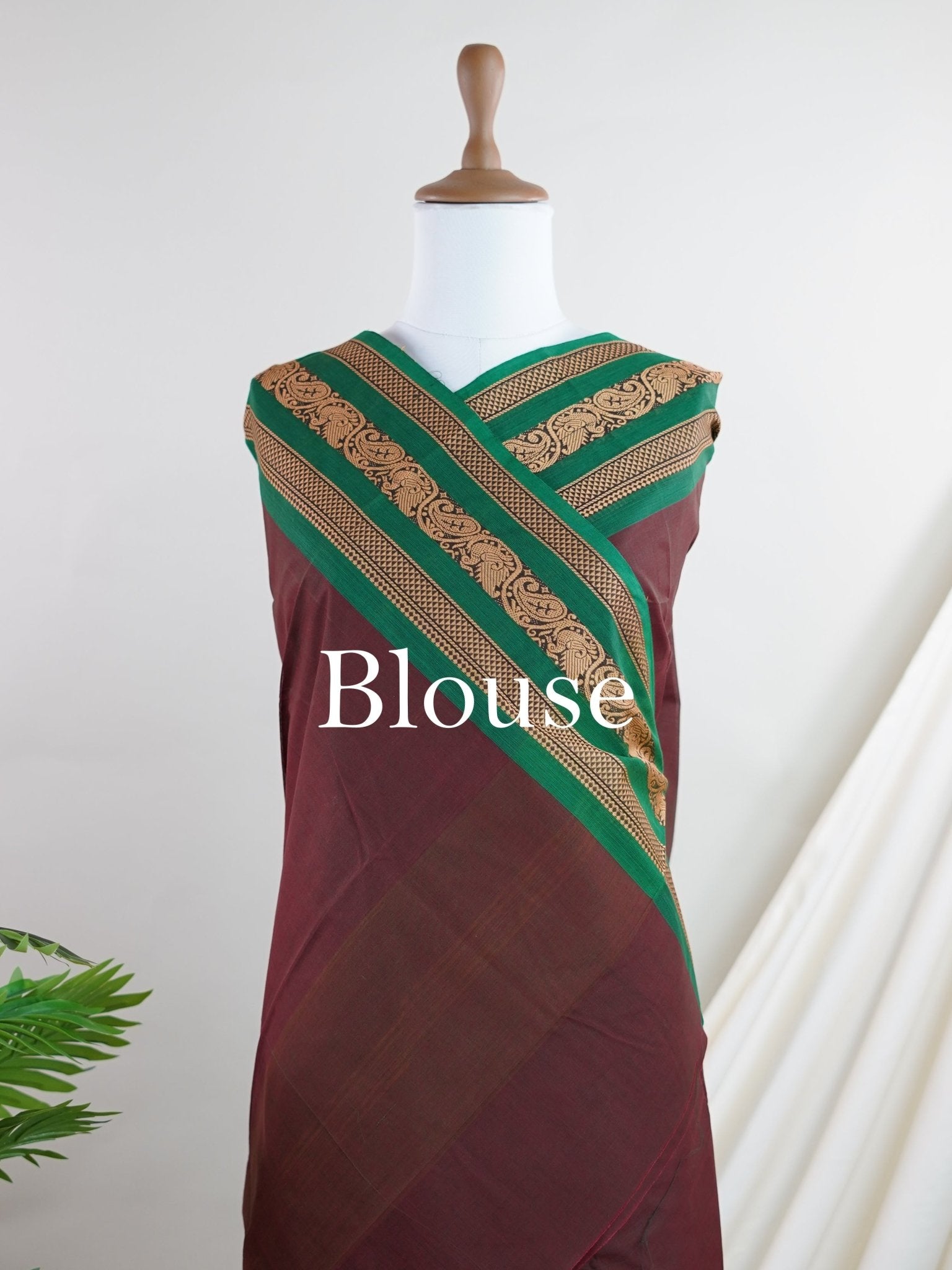 Kanchipuram Cottons Maroon 100% Pure Cotton - Manoranjitham Weaves - Handloom Store