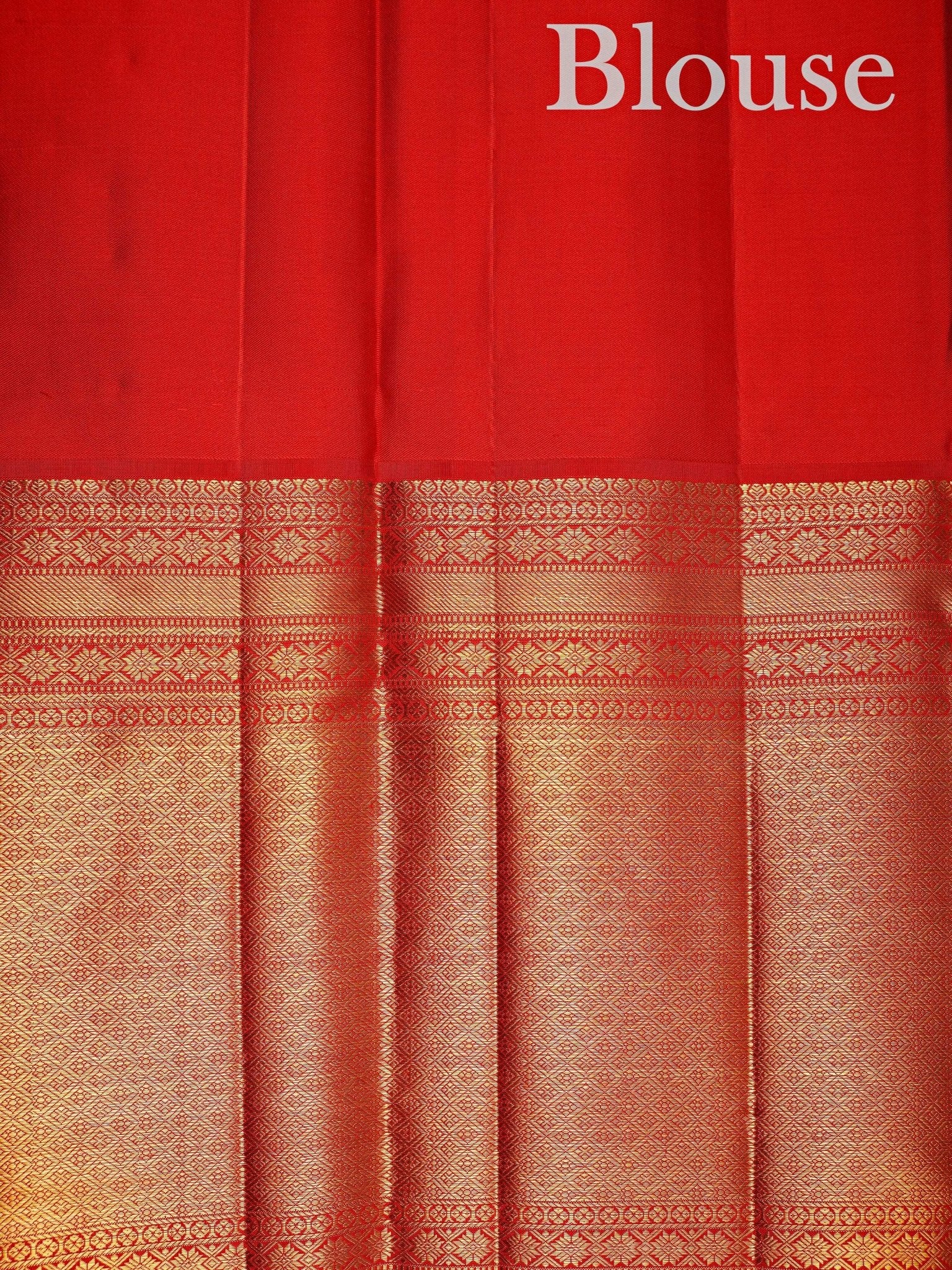 Kanchipuram Silk Red 100% Pure Silk  - Manoranjitham Weaves - Handloom Store