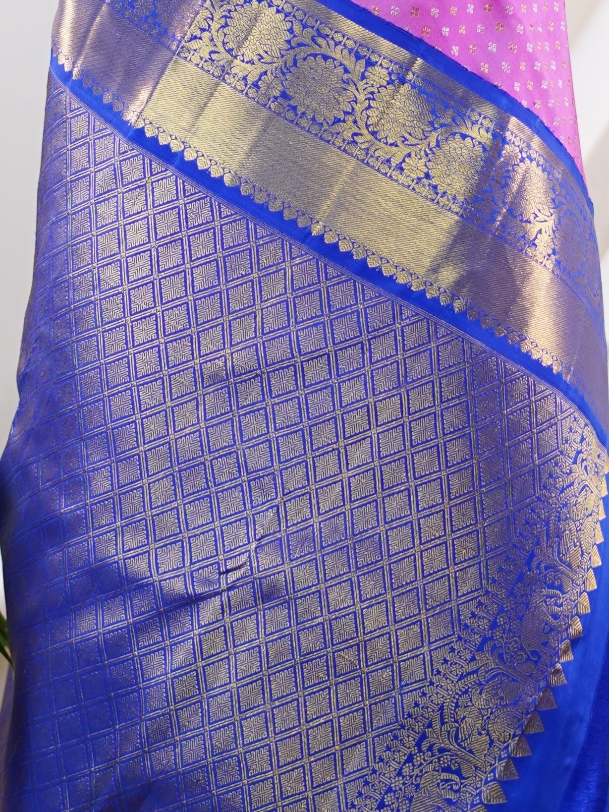 Kanchipuram Silk Pink 100% Pure Silk  - Manoranjitham Weaves - Handloom Store