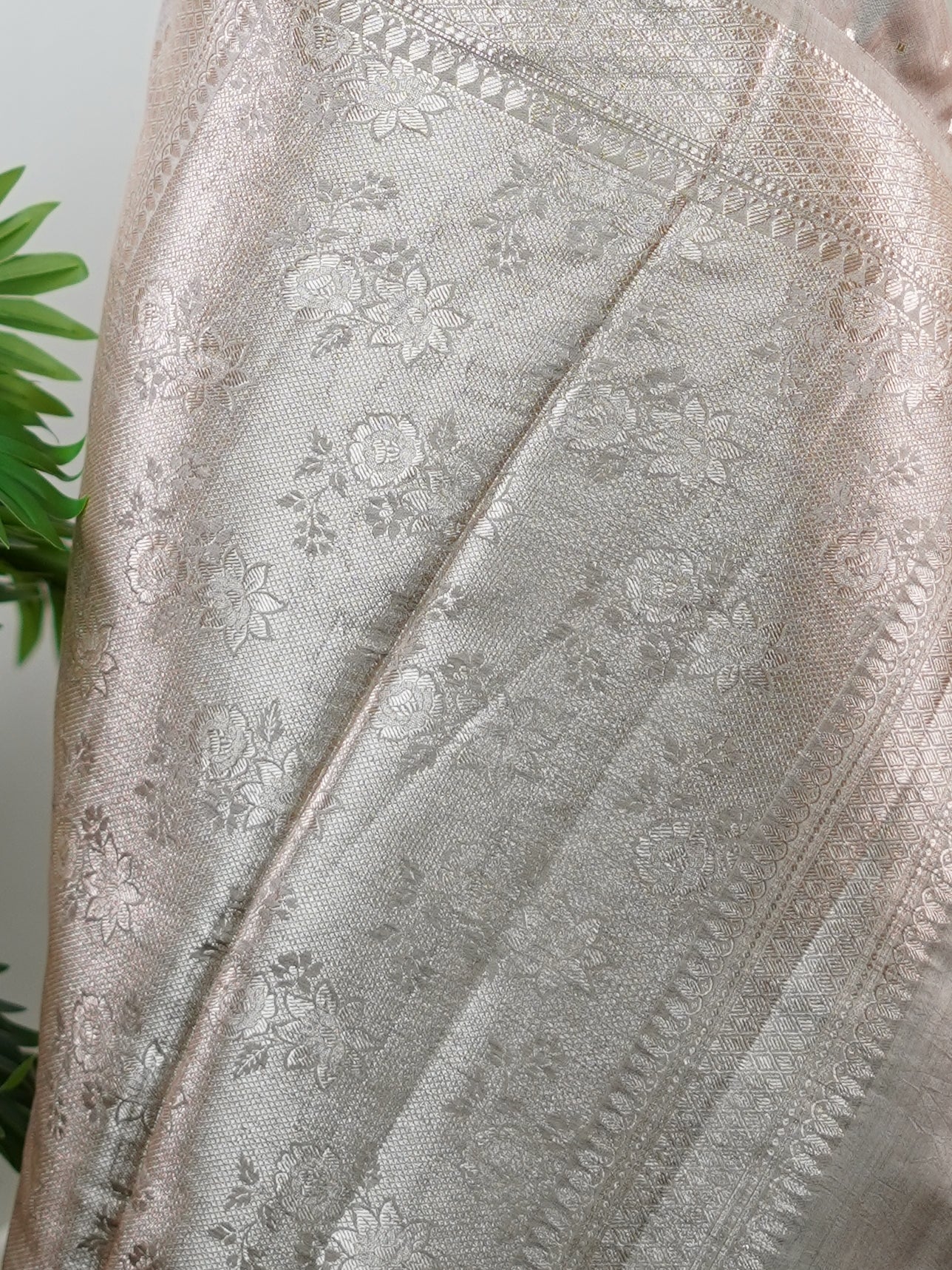 Chiniya Silk Brown 100% Pure Katan Soft Silk - Manoranjitham Weaves - Handloom Store