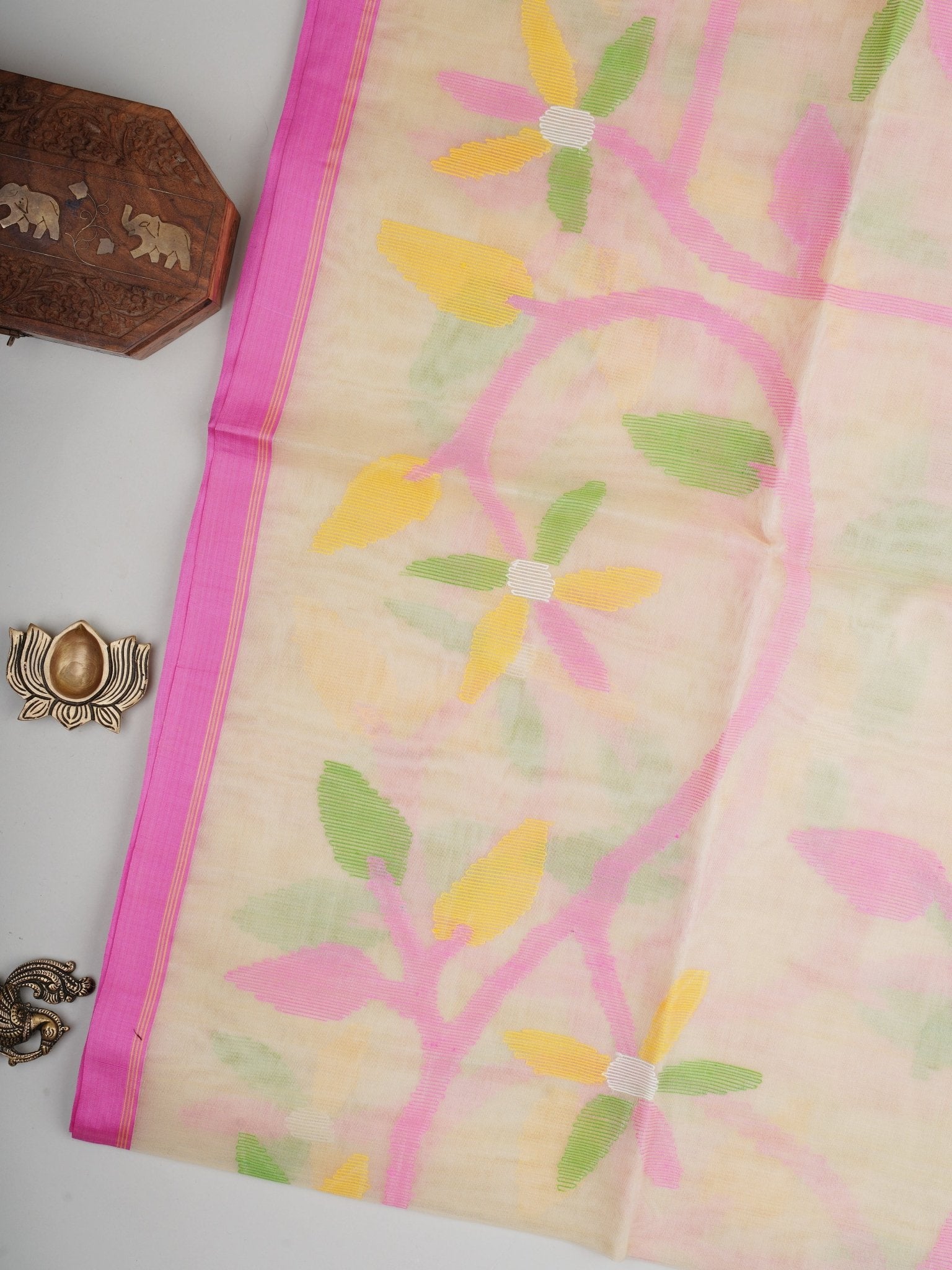 Cotton Beige 100% Pure Cotton - Manoranjitham Weaves - Handloom Store