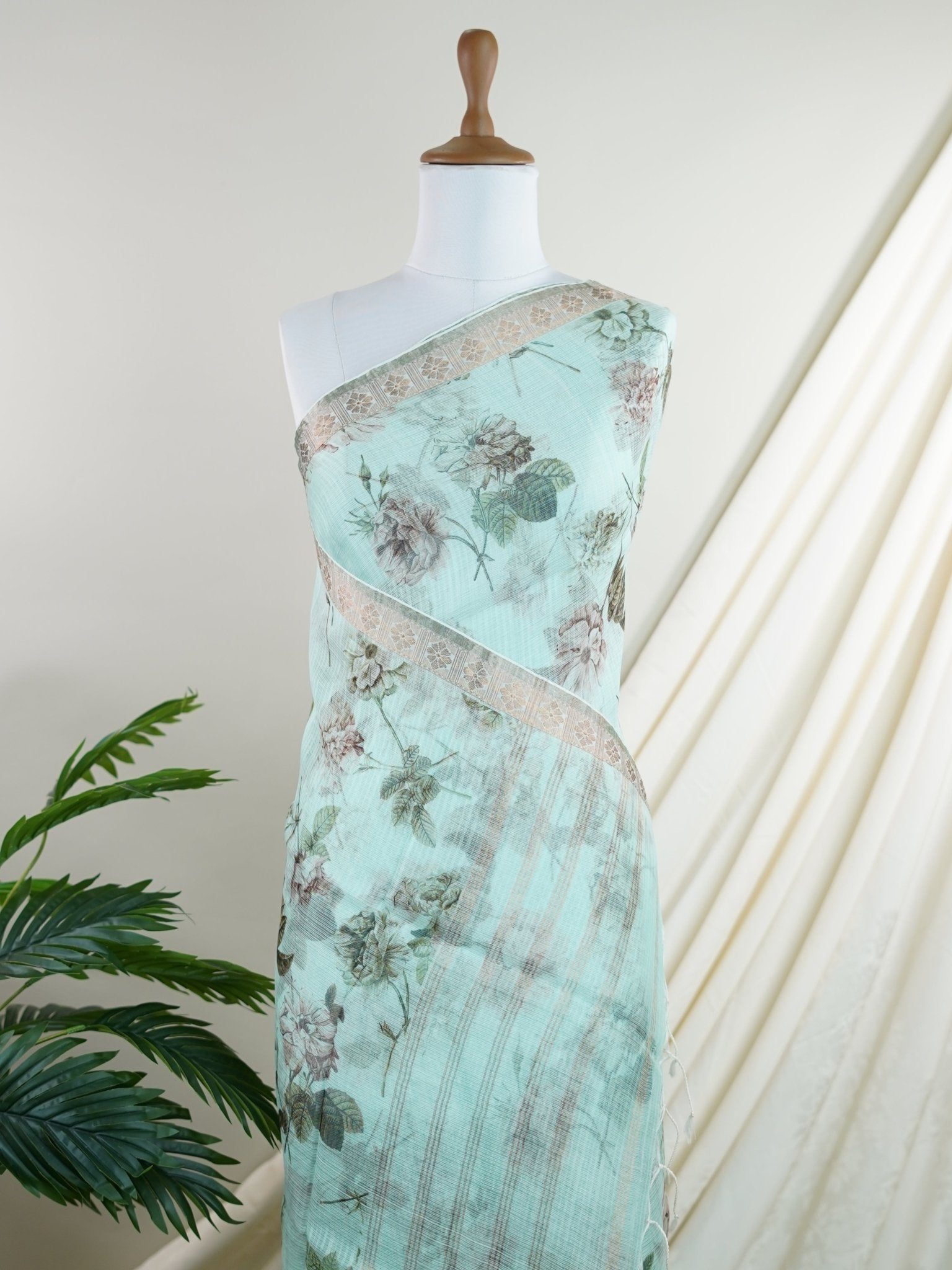 Kota Light Green Kota - Manoranjitham Weaves - Handloom Store