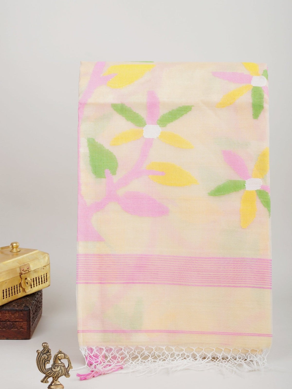 Cotton Beige 100% Pure Cotton - Manoranjitham Weaves - Handloom Store