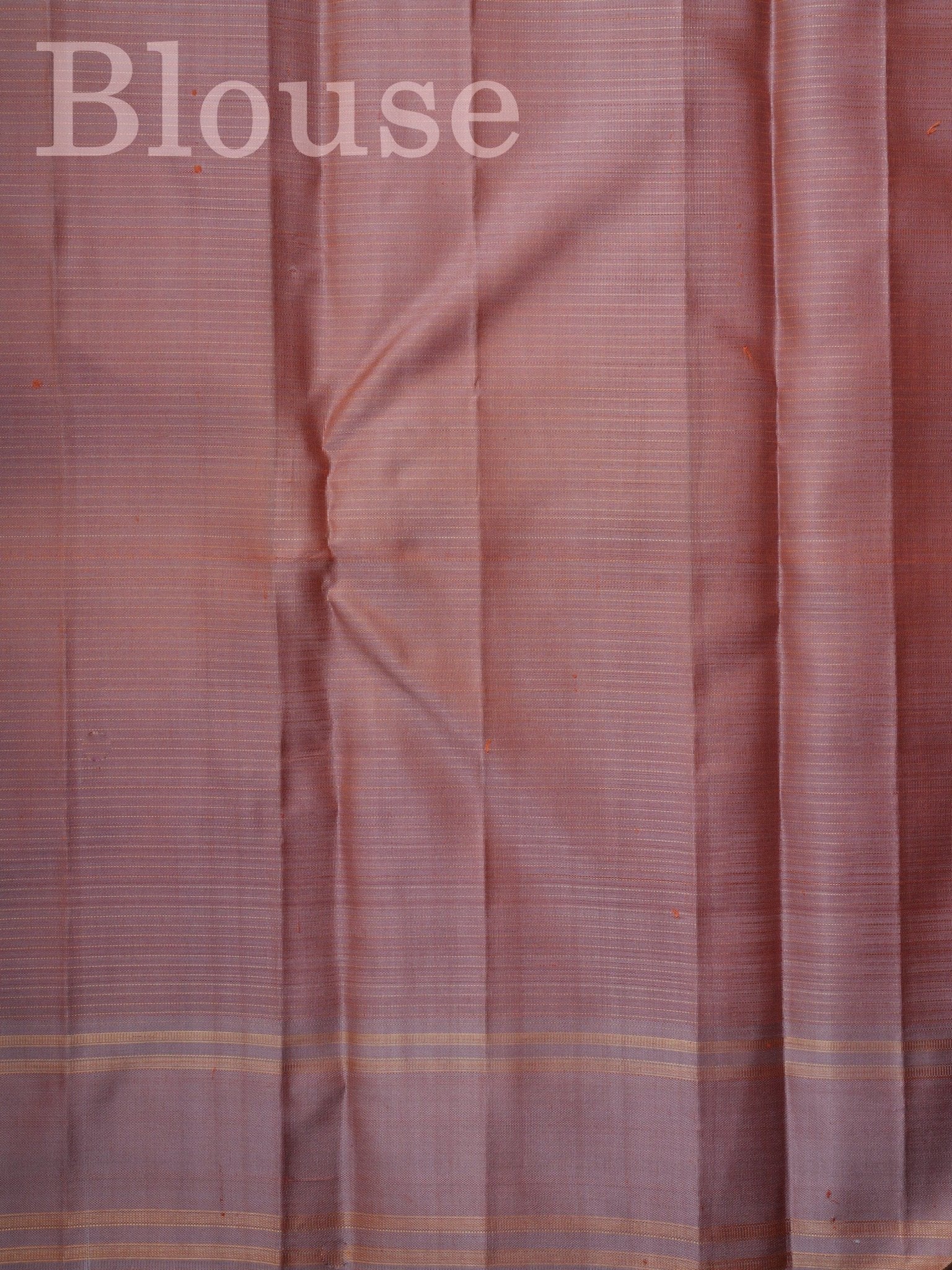 Kanchipuram Silk Light Brown 100% Pure Silk  - Manoranjitham Weaves - Handloom Store