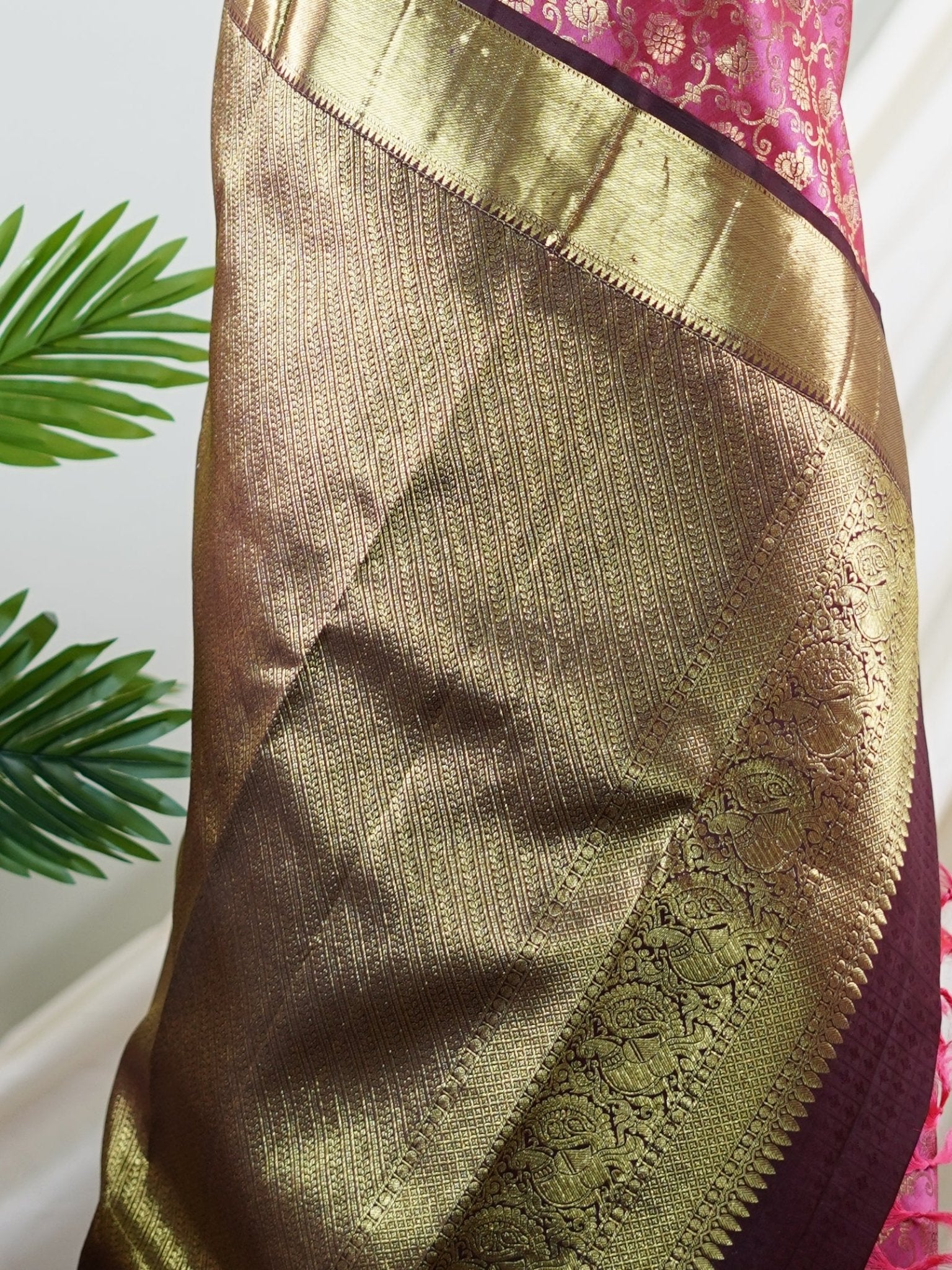 Kanchipuram Silk Soft Pink 100% Pure Silk  - Manoranjitham Weaves - Handloom Store