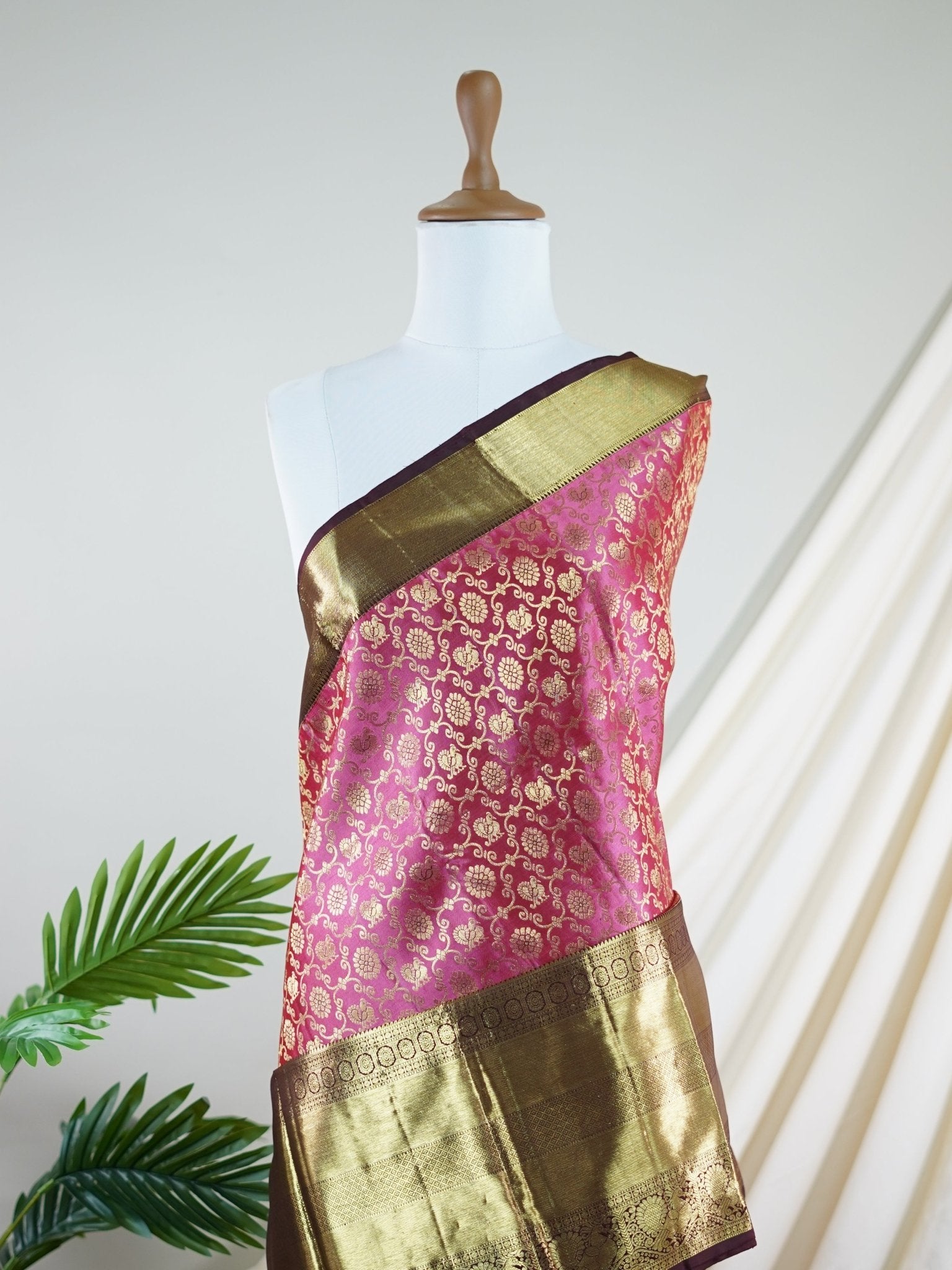 Kanchipuram Silk Soft Pink 100% Pure Silk  - Manoranjitham Weaves - Handloom Store
