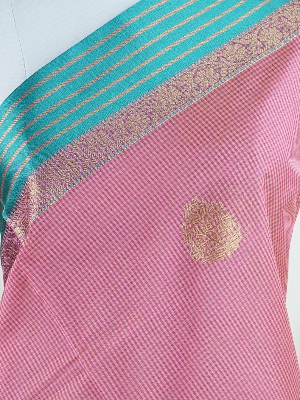Chanderi Raspberry Kota - Manoranjitham Weaves - Handloom Store