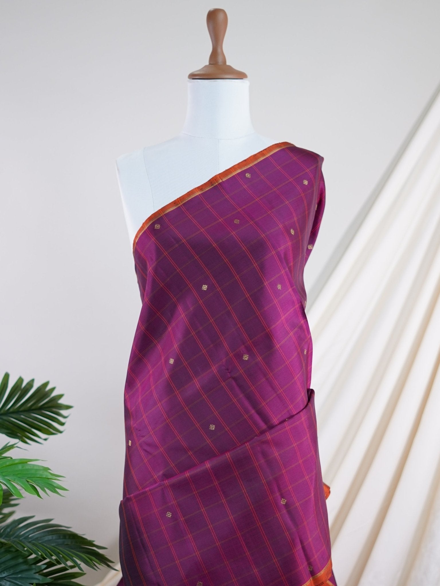 Kanchipuram Silk Magentanta Pink 100% Pure Silk  - Manoranjitham Weaves - Handloom Store