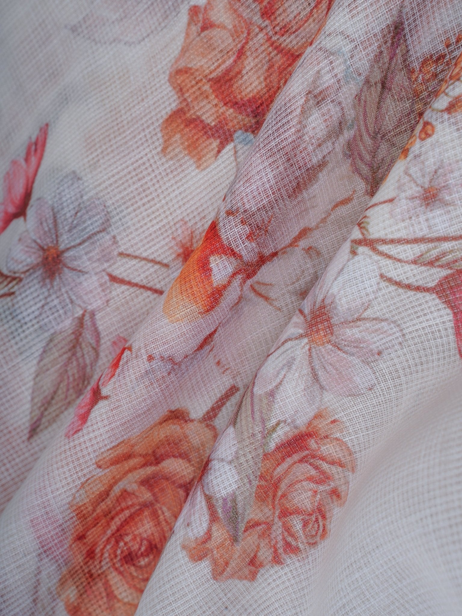 Linen White Silk Kota - Manoranjitham Weaves - Handloom Store