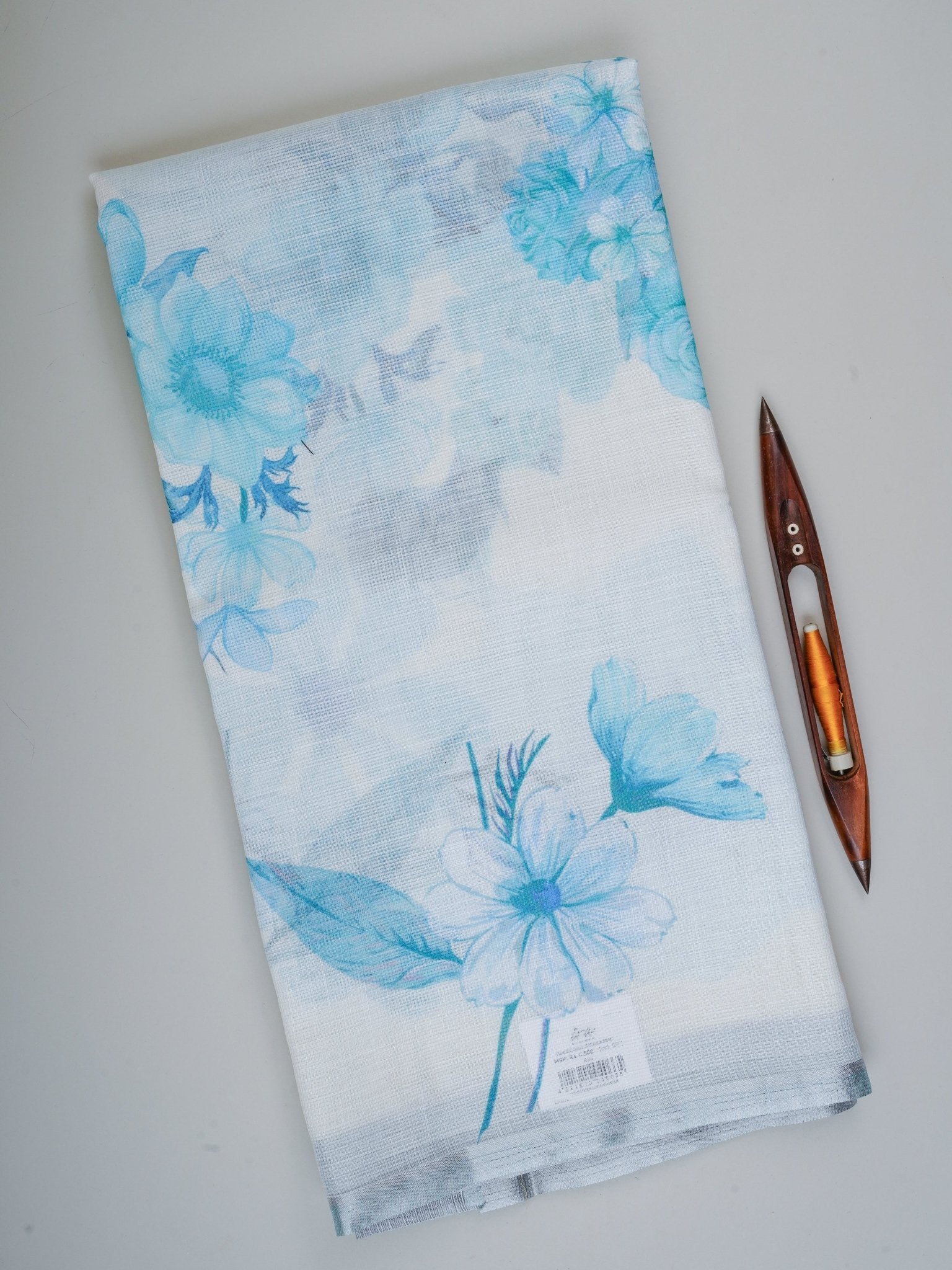 Linen White Silk Kota - Manoranjitham Weaves - Handloom Store