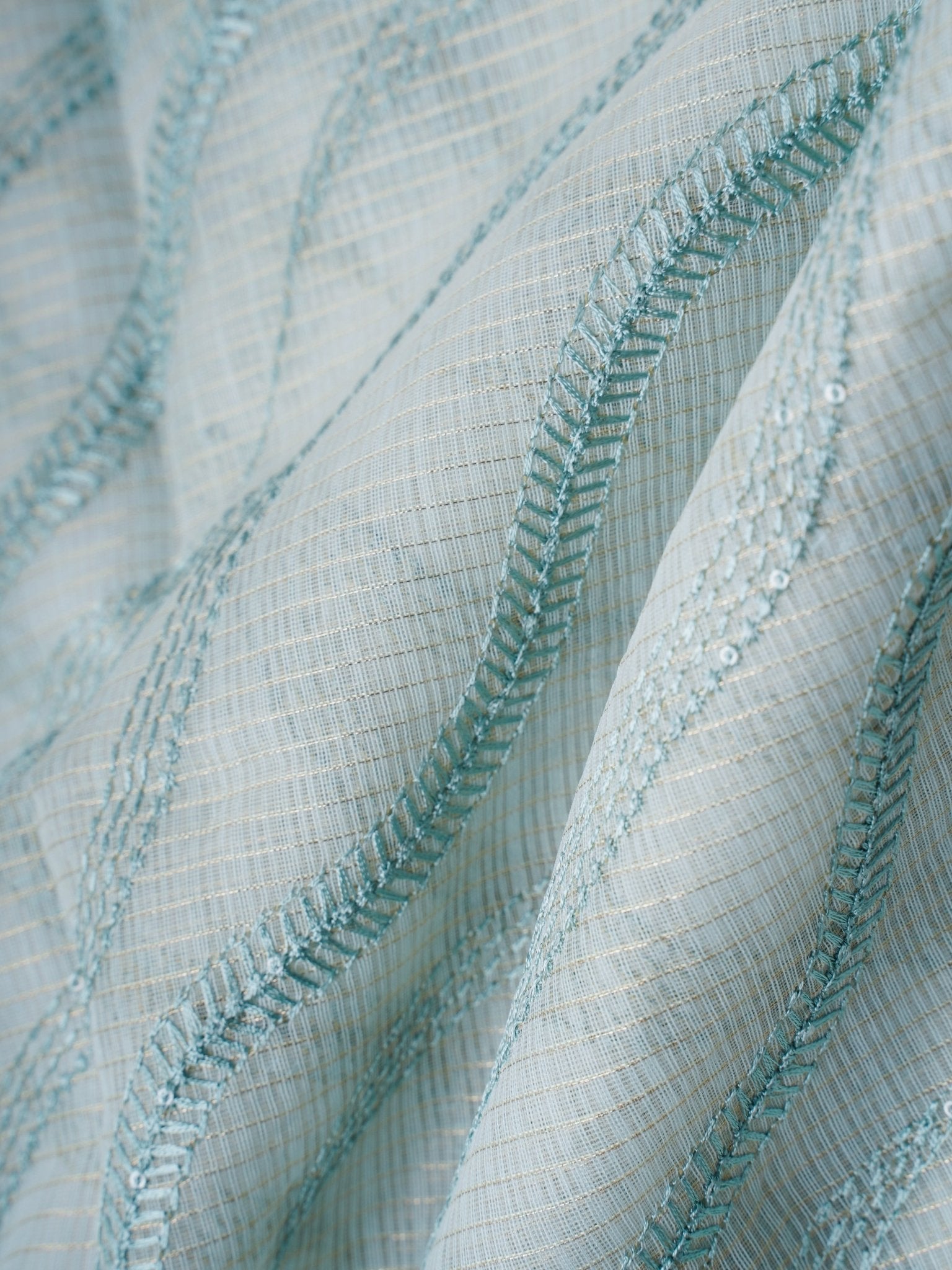 Kora Light Blue Kora - Manoranjitham Weaves - Handloom Store