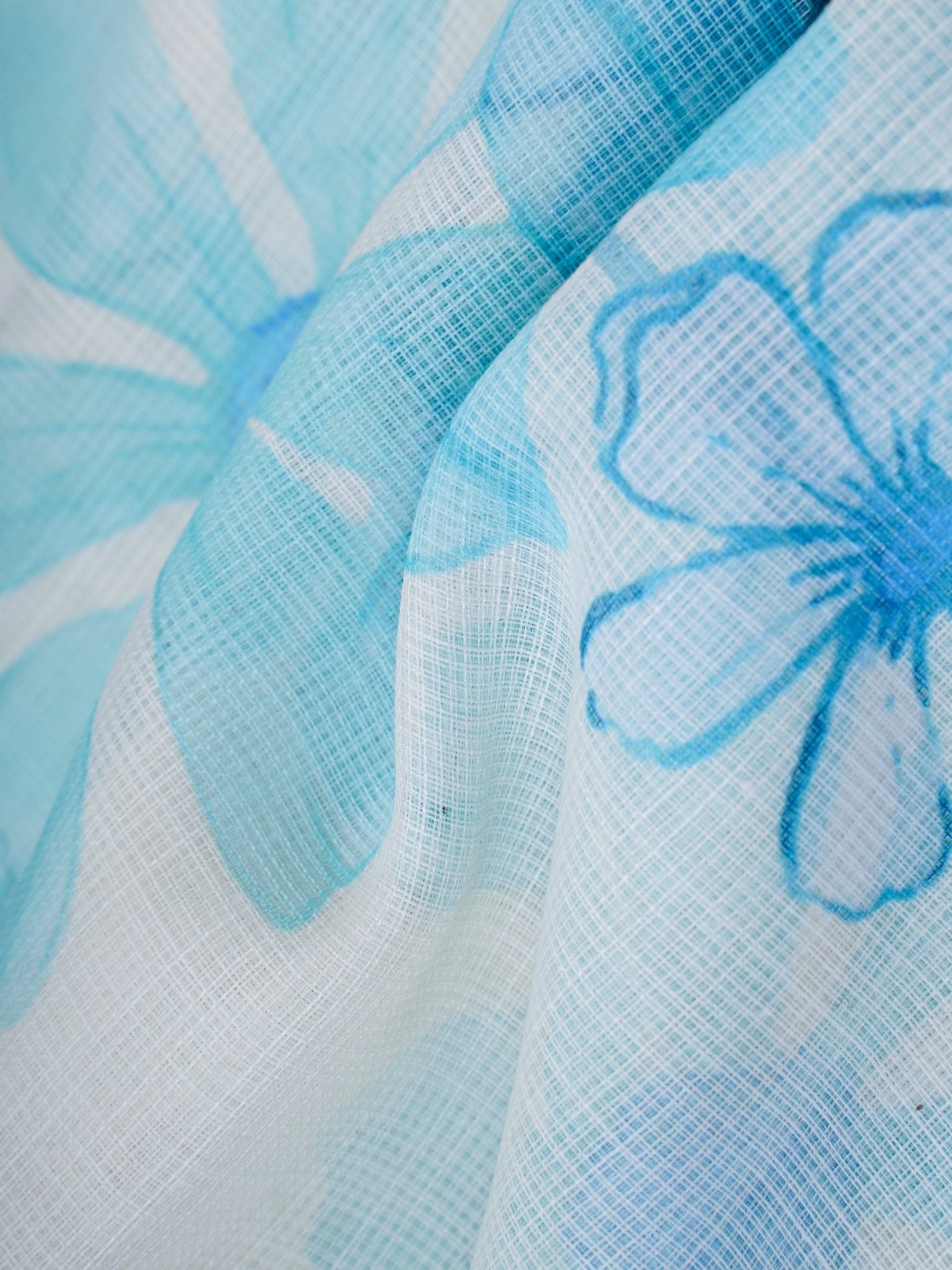 Linen White Silk Kota - Manoranjitham Weaves - Handloom Store