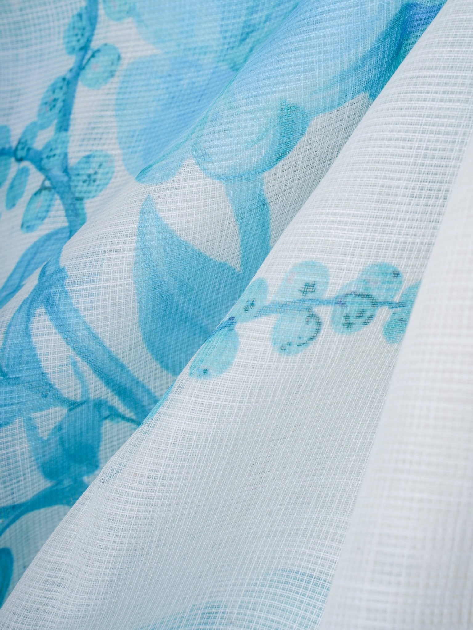 Linen White Silk Kota - Manoranjitham Weaves - Handloom Store