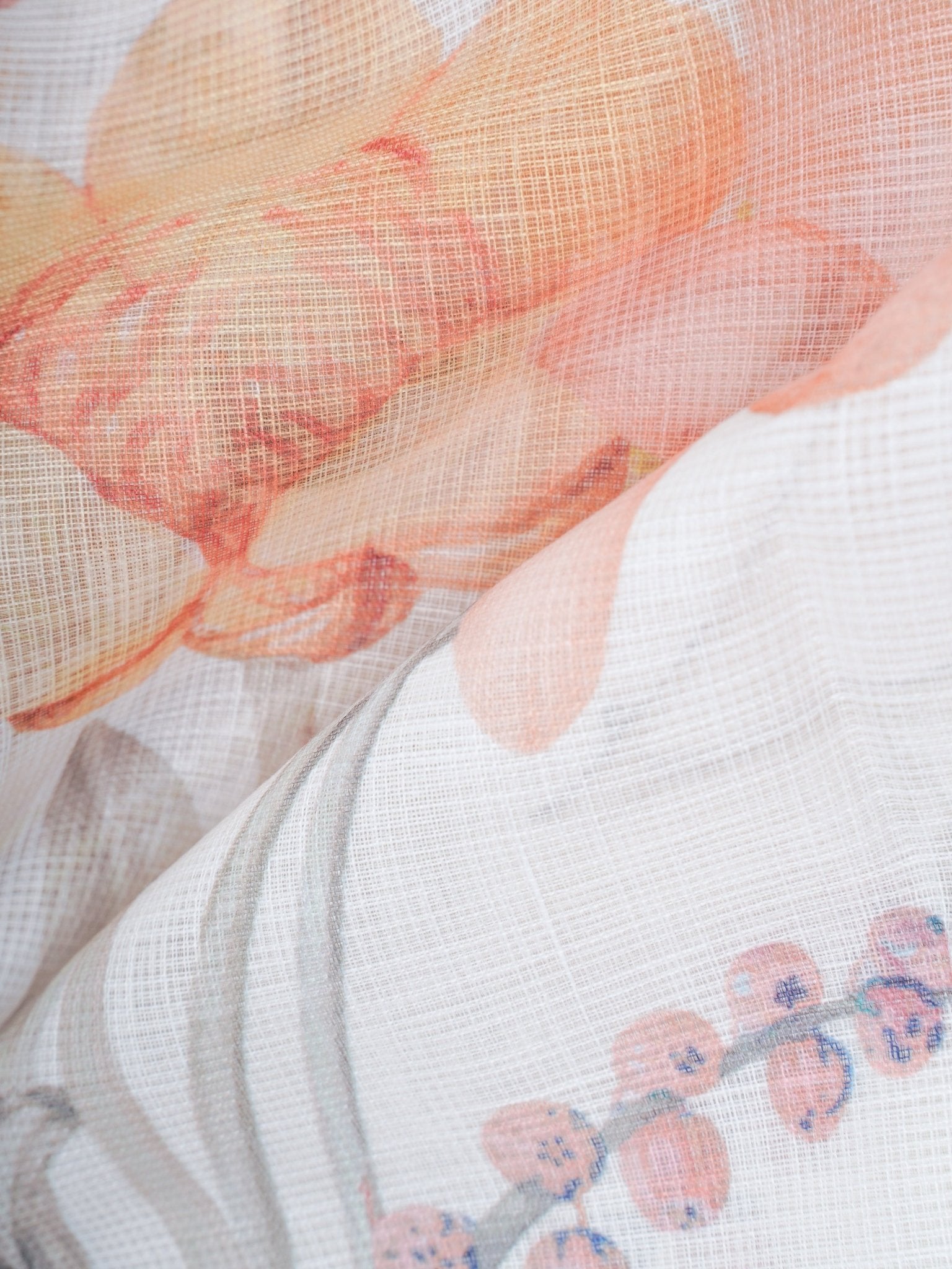 Linen White Silk Kota - Manoranjitham Weaves - Handloom Store