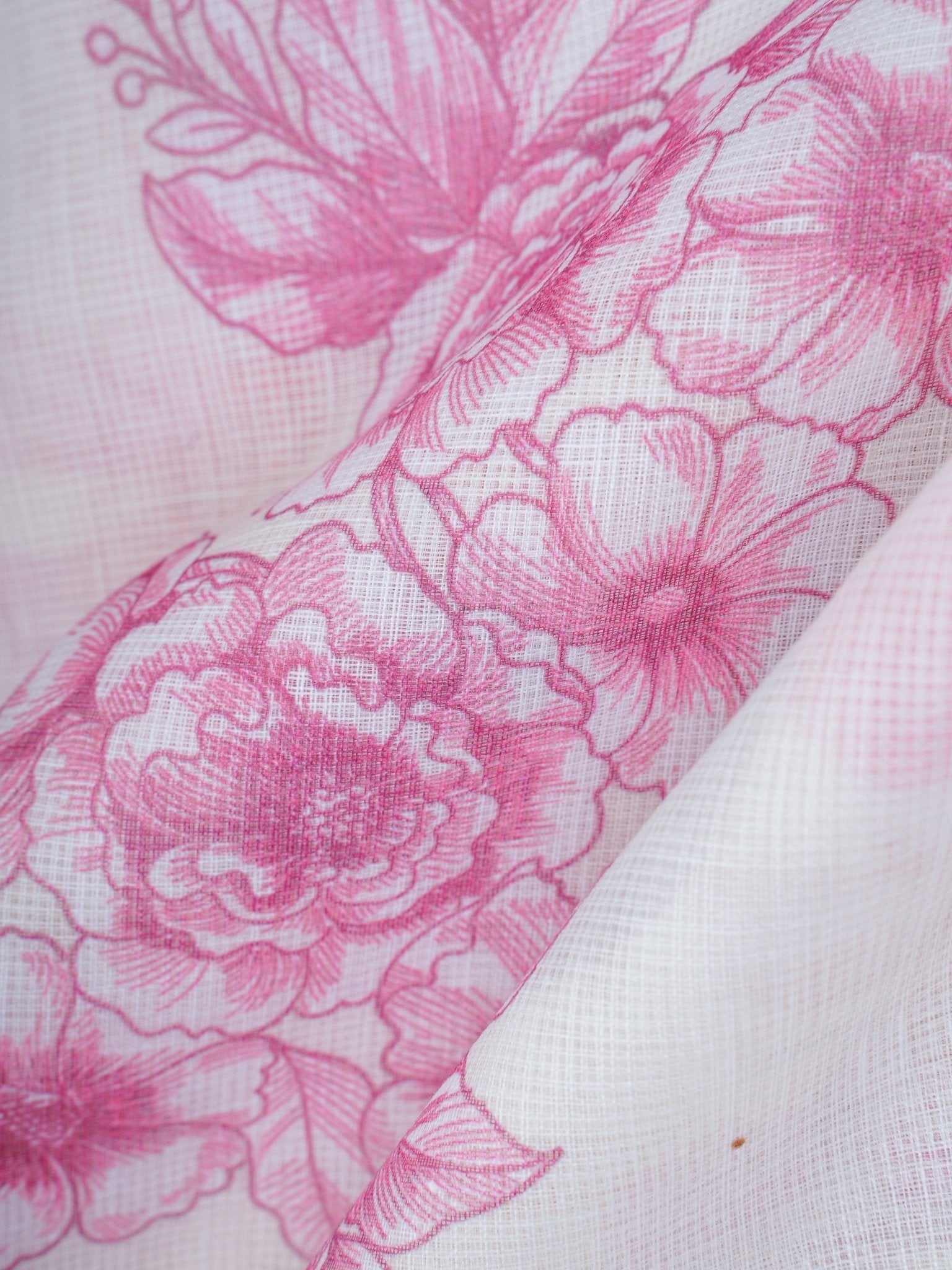 Linen White Silk Kota - Manoranjitham Weaves - Handloom Store