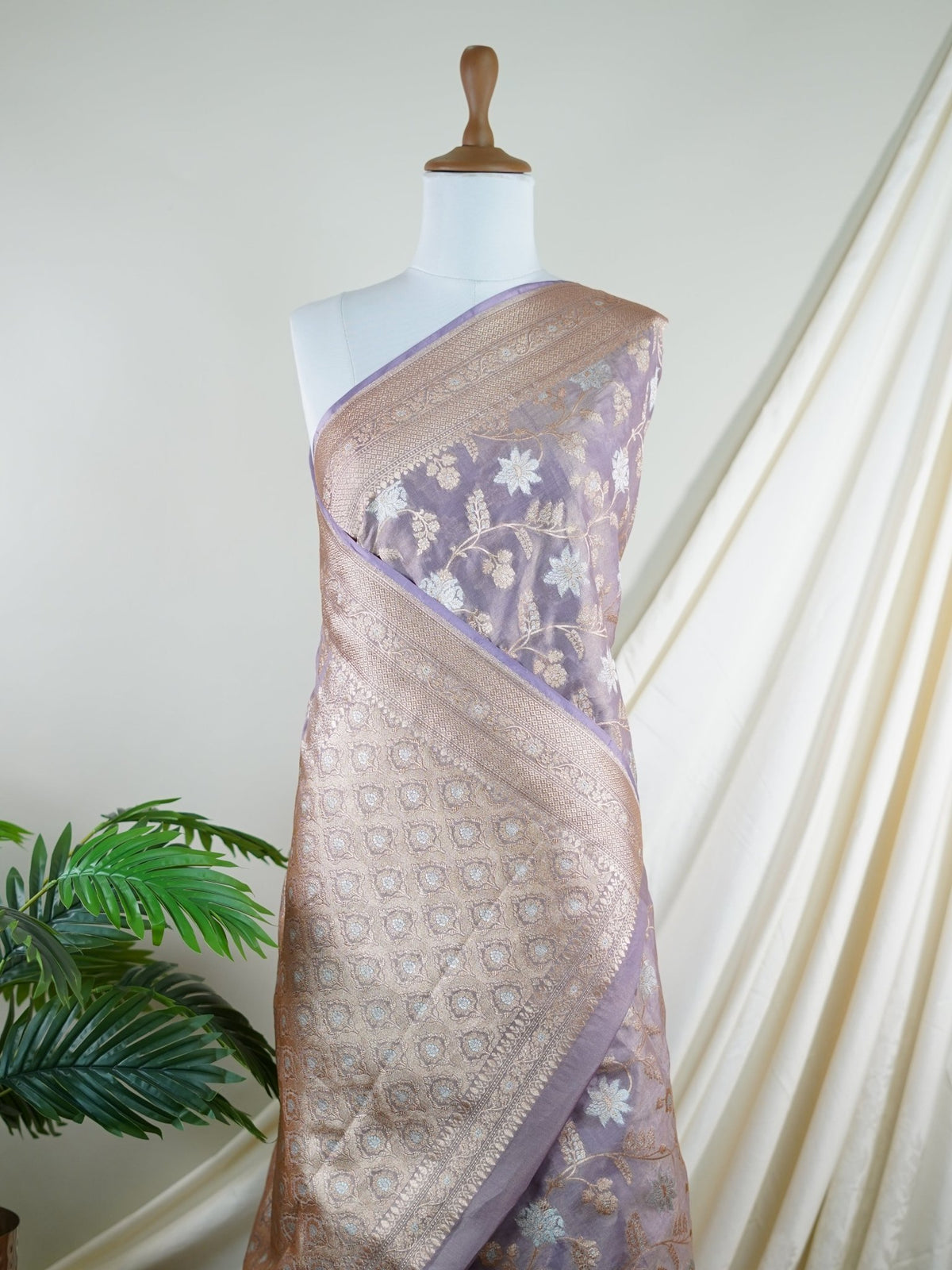 Katan Purple 100% Pure Katan Silk - Manoranjitham Weaves - Handloom Store