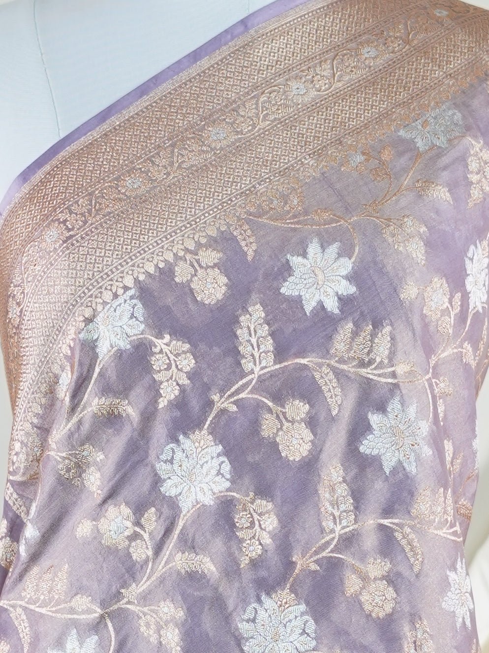 Katan Purple 100% Pure Katan Silk - Manoranjitham Weaves - Handloom Store