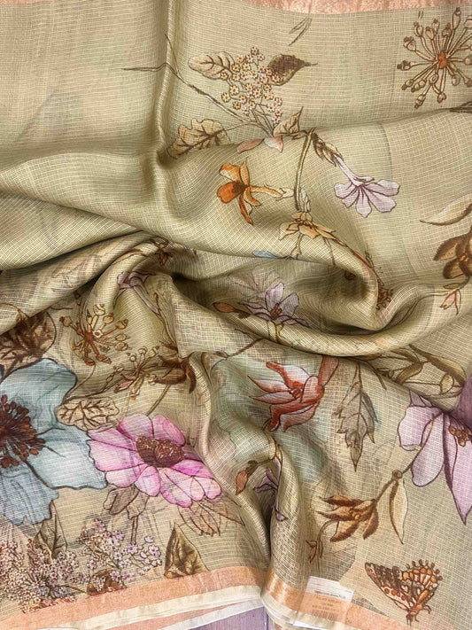 Kota Light Green Kota - Manoranjitham Weaves - Handloom Store