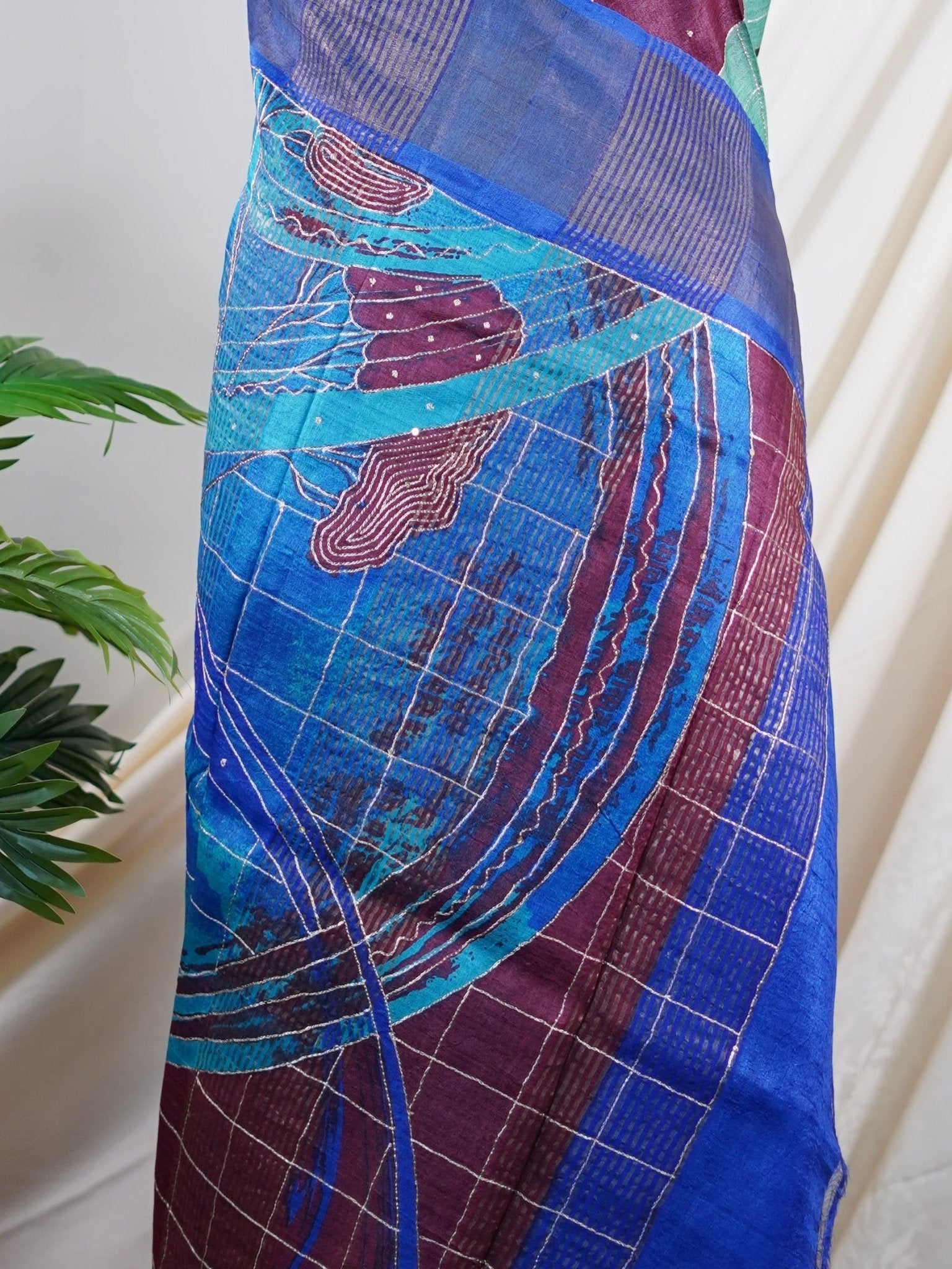 Tussars Purple 100% Pure Tussar - Manoranjitham Weaves - Handloom Store