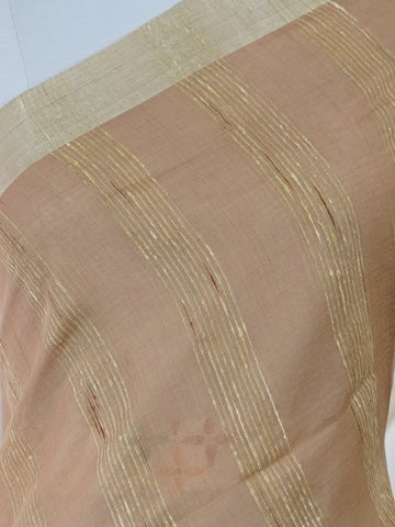 Handspun Cotton This Handpsun Cotton silk saree, adorned in Tan Cream and detailed with nan weaving, reflects the grandeur of Gujarat. The timeless Handwork motifs enhance its bridal charm. A perfect blend of luxury and tradition, it is designed for those who appreciate fine craftsmanship. Madhukaunsa - Handloom Cotton Saree | Zari Border | Traditional - Manoranjitham Weaves - Handloom Store
