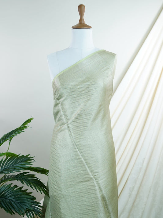 Chiniya Silk Teal Green 100% Pure Katan Soft Silk - Manoranjitham Weaves - Handloom Store