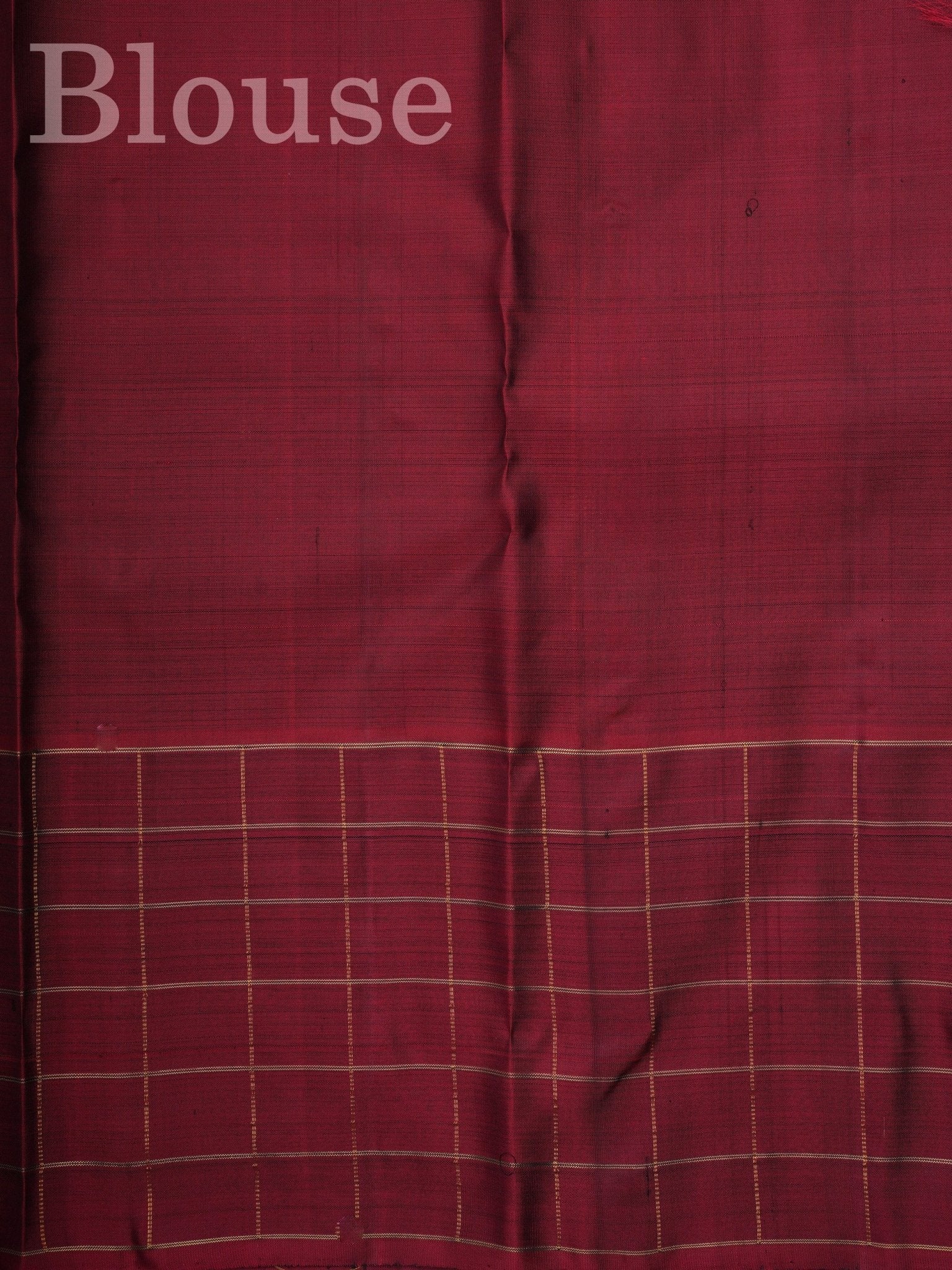 Kanchipuram Silk Black 100% Pure Silk  - Manoranjitham Weaves - Handloom Store