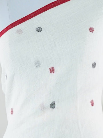 Linen This Linen silk saree, adorned in Red and detailed with nan weaving, reflects the grandeur of Gujarat. The timeless Handwork motifs enhance its bridal charm. A perfect blend of luxury and tradition, it is designed for those who appreciate fine craftsmanship. Miyan Malhara - Red Handloom Cotton Saree | Zari Border | Traditional - Manoranjitham Weaves - Handloom Store