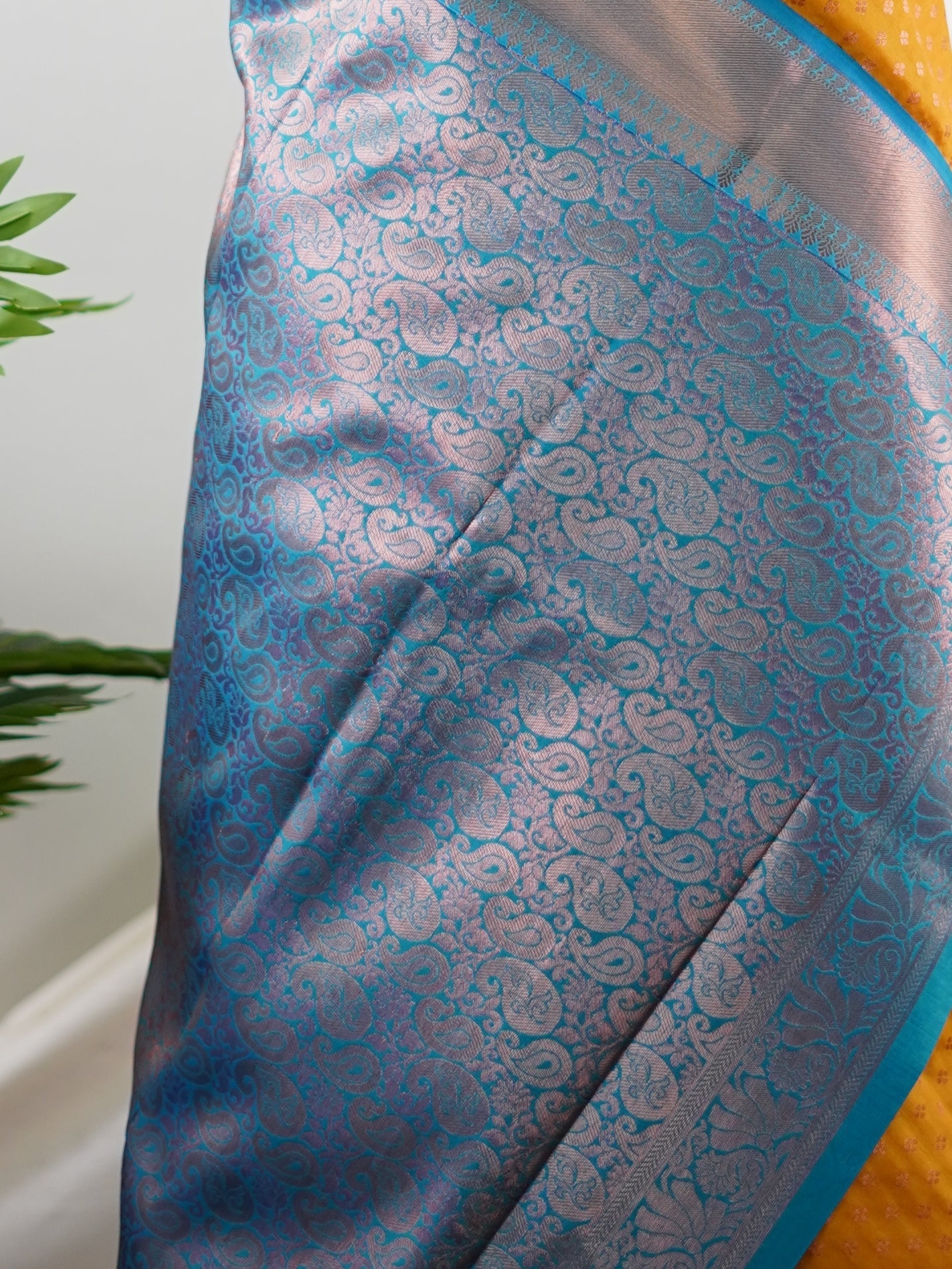 Kanchipuram Silk Yellow 100% Pure Silk  - Manoranjitham Weaves - Handloom Store