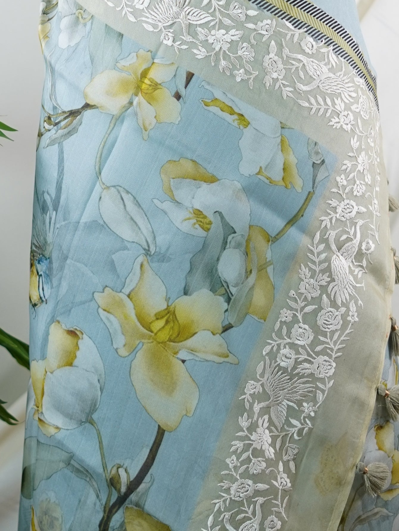 Tussar  Organza - Manoranjitham Weaves - Handloom Store