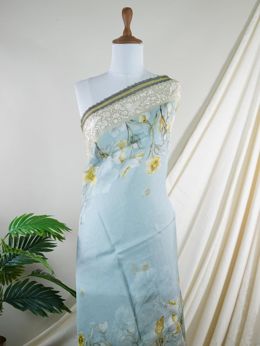 Tussar  Organza - Manoranjitham Weaves - Handloom Store